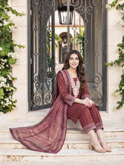 3 Piece Lawn Suit- Embroidered (Pret)