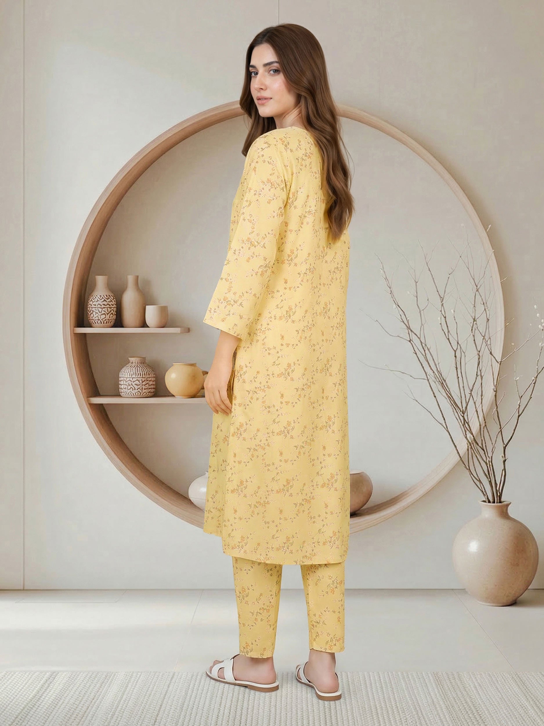 2 Piece Silk Suit- Embroidered (Pret)