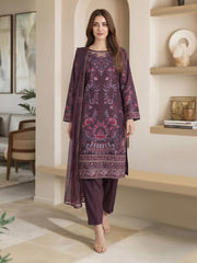 3 Piece Lawn Suit- Embroidered (Pret)