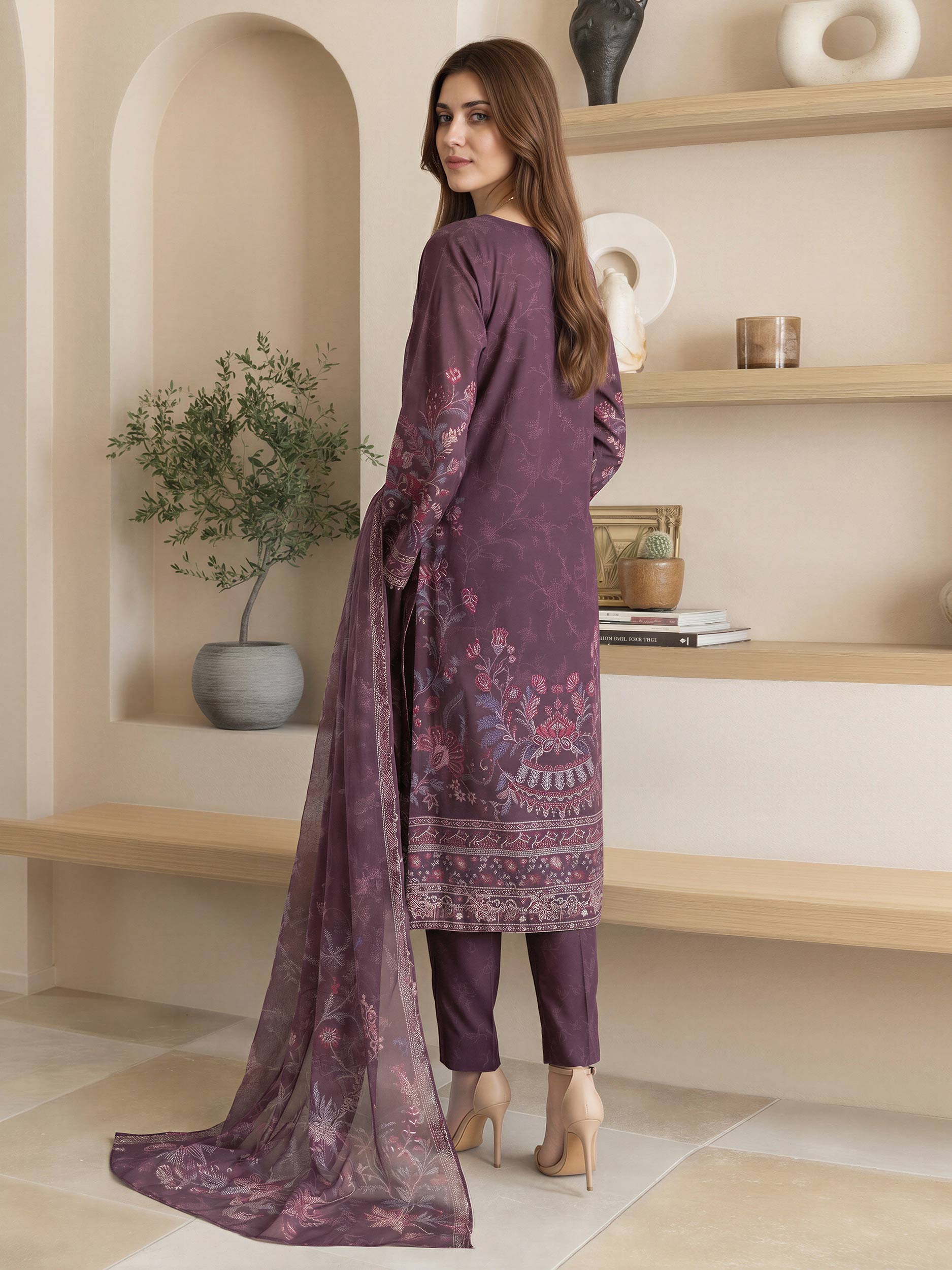 3 Piece Lawn Suit- Embroidered (Pret)