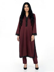 2 Piece Silk Suit- Embroidered (Pret)
