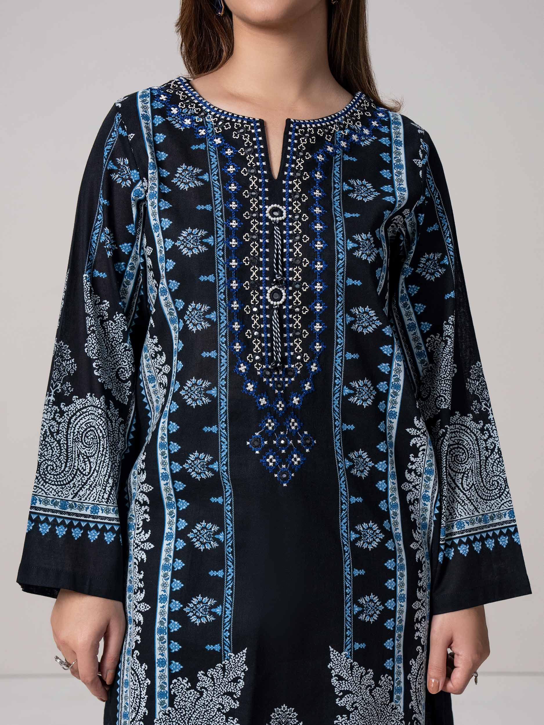 2 Piece Khaddar Suit- Embroidered (Pret)