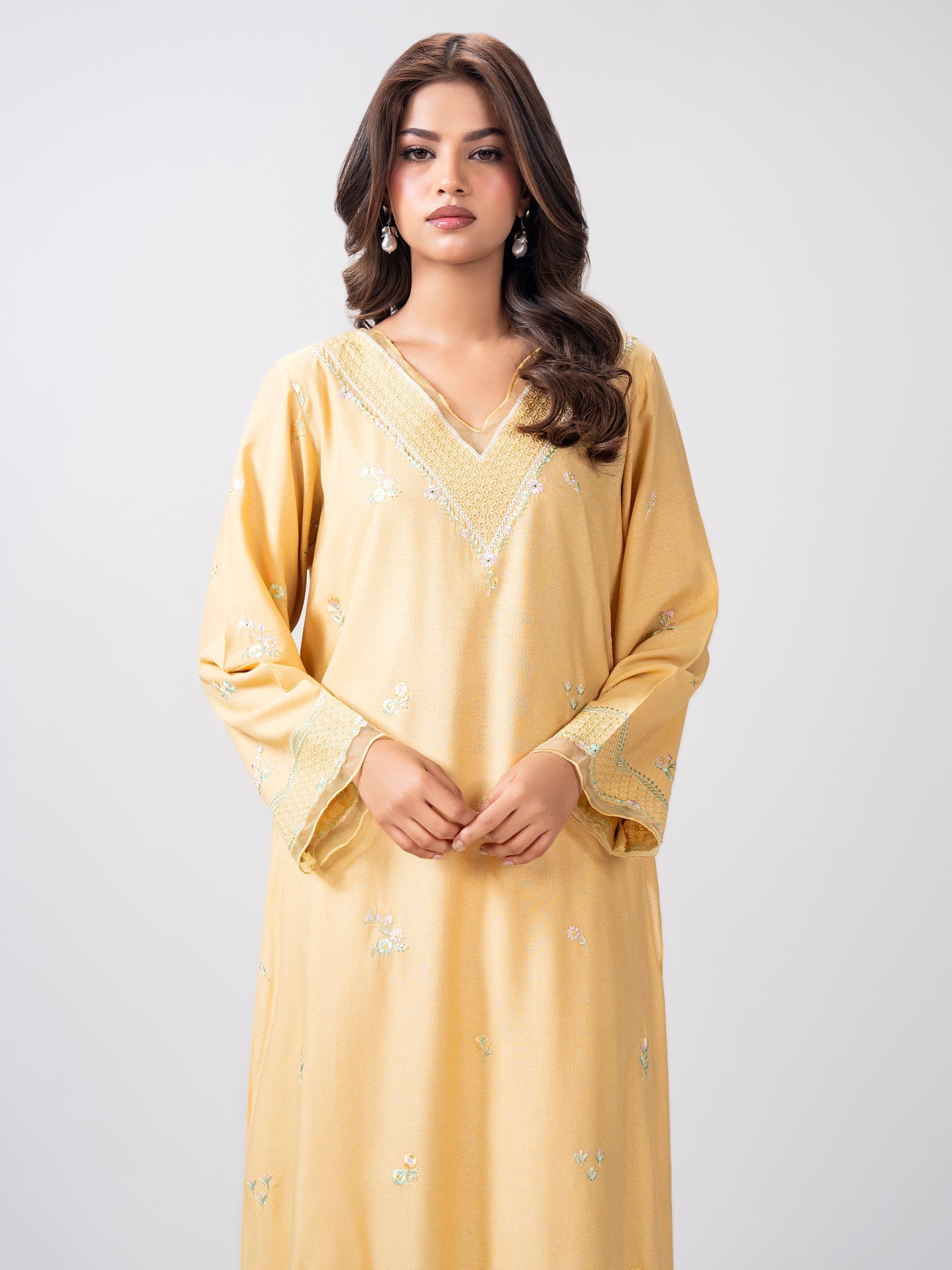2 Piece Karandi Suit- Embroidered (Pret)