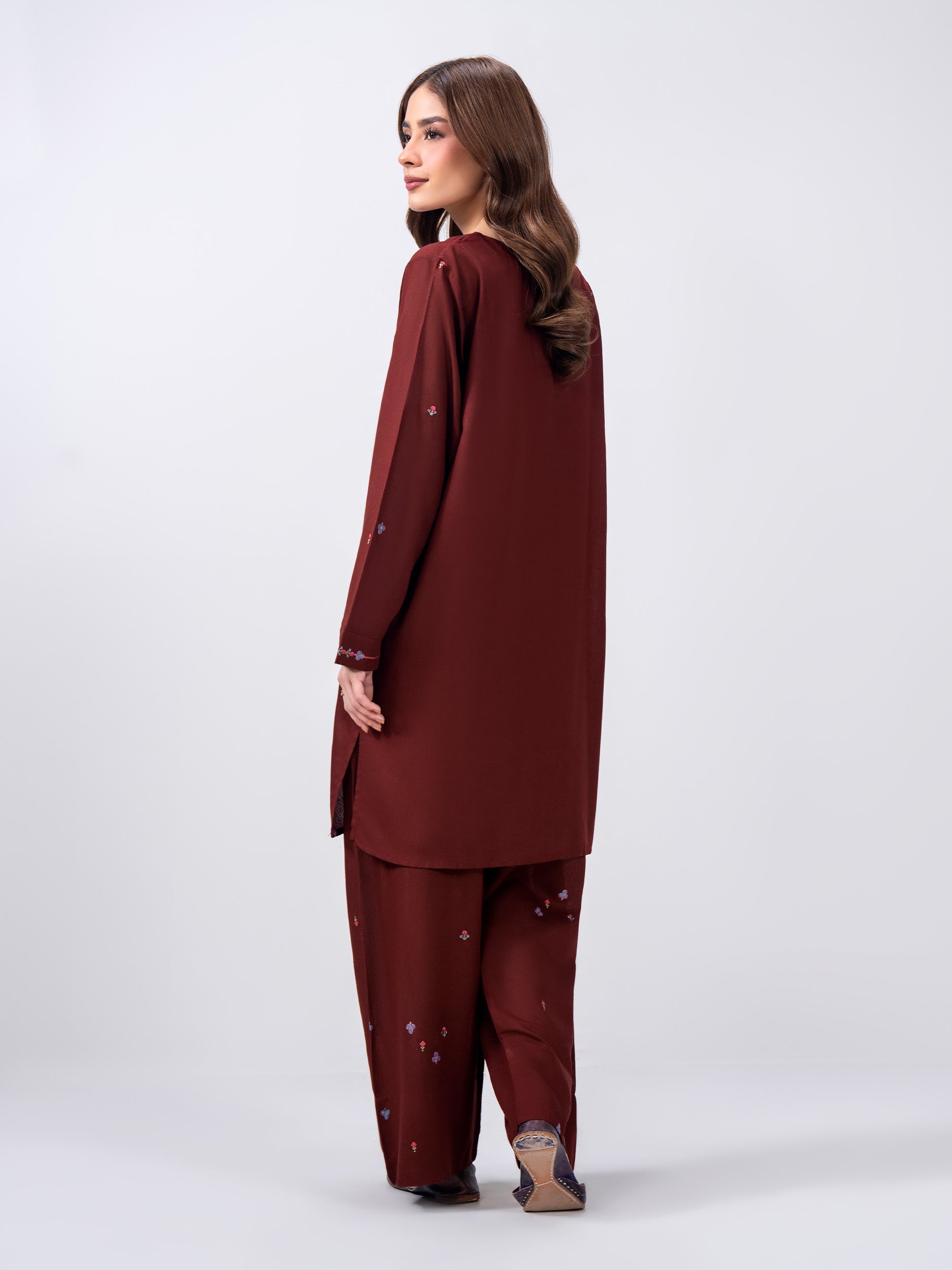 2 Piece Karandi Suit- Embroidered (Pret)
