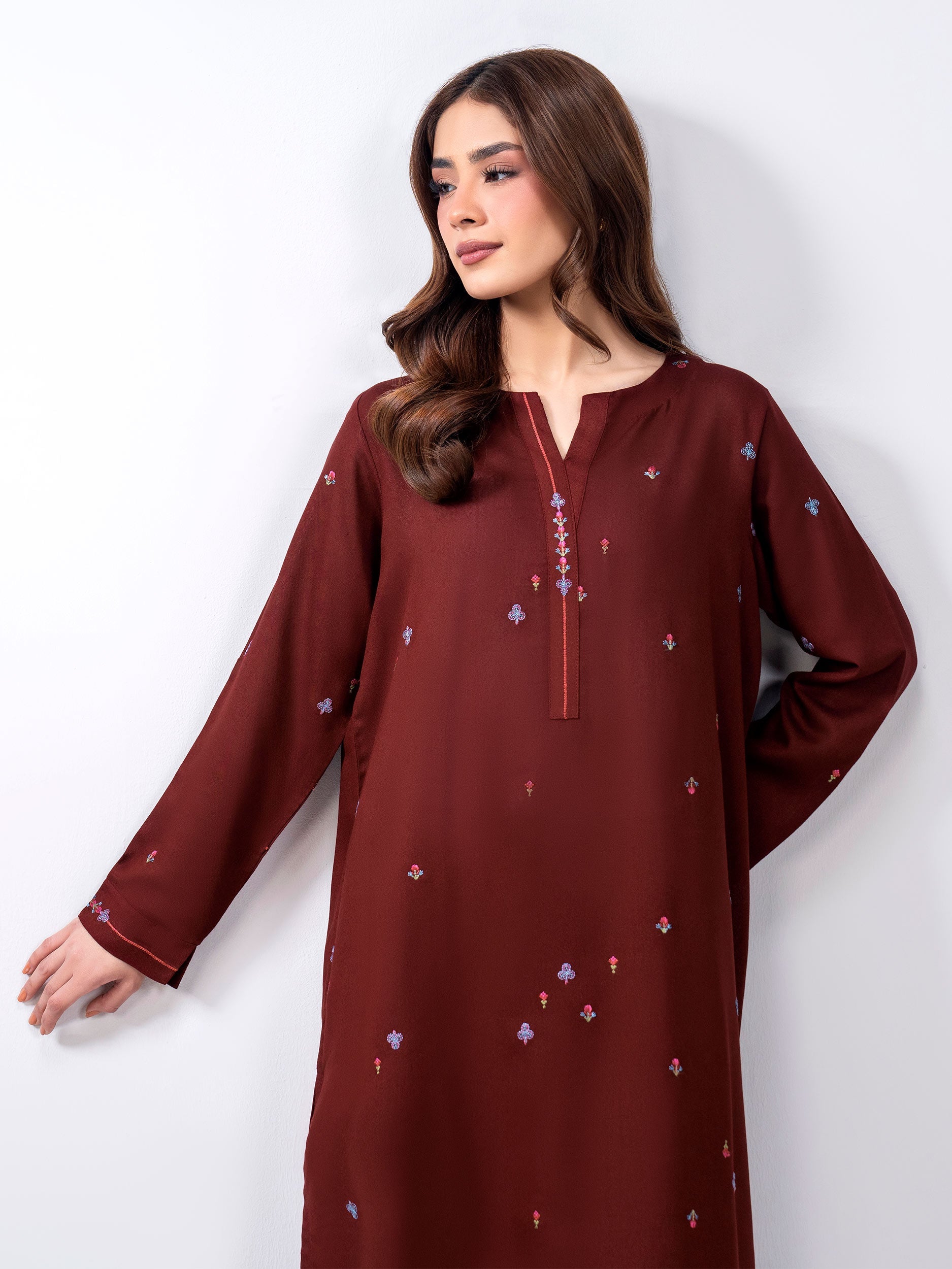 2 Piece Karandi Suit- Embroidered (Pret)