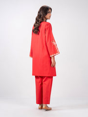 2 Piece Slub Khaddar Suit- Embroidered (Pret)