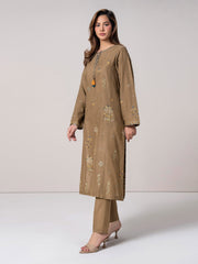 2 Piece Slub Khaddar Suit- Embroidered (Pret)