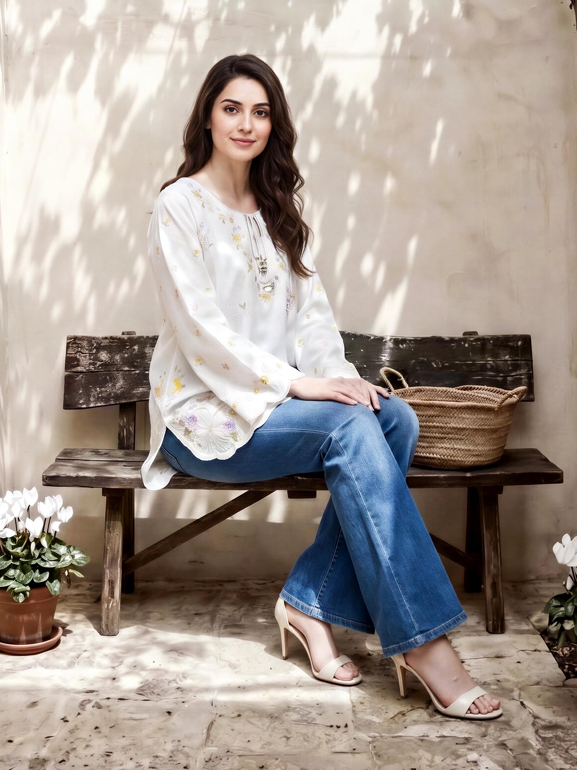 Crepe Kurti- Embroidered (Pret)