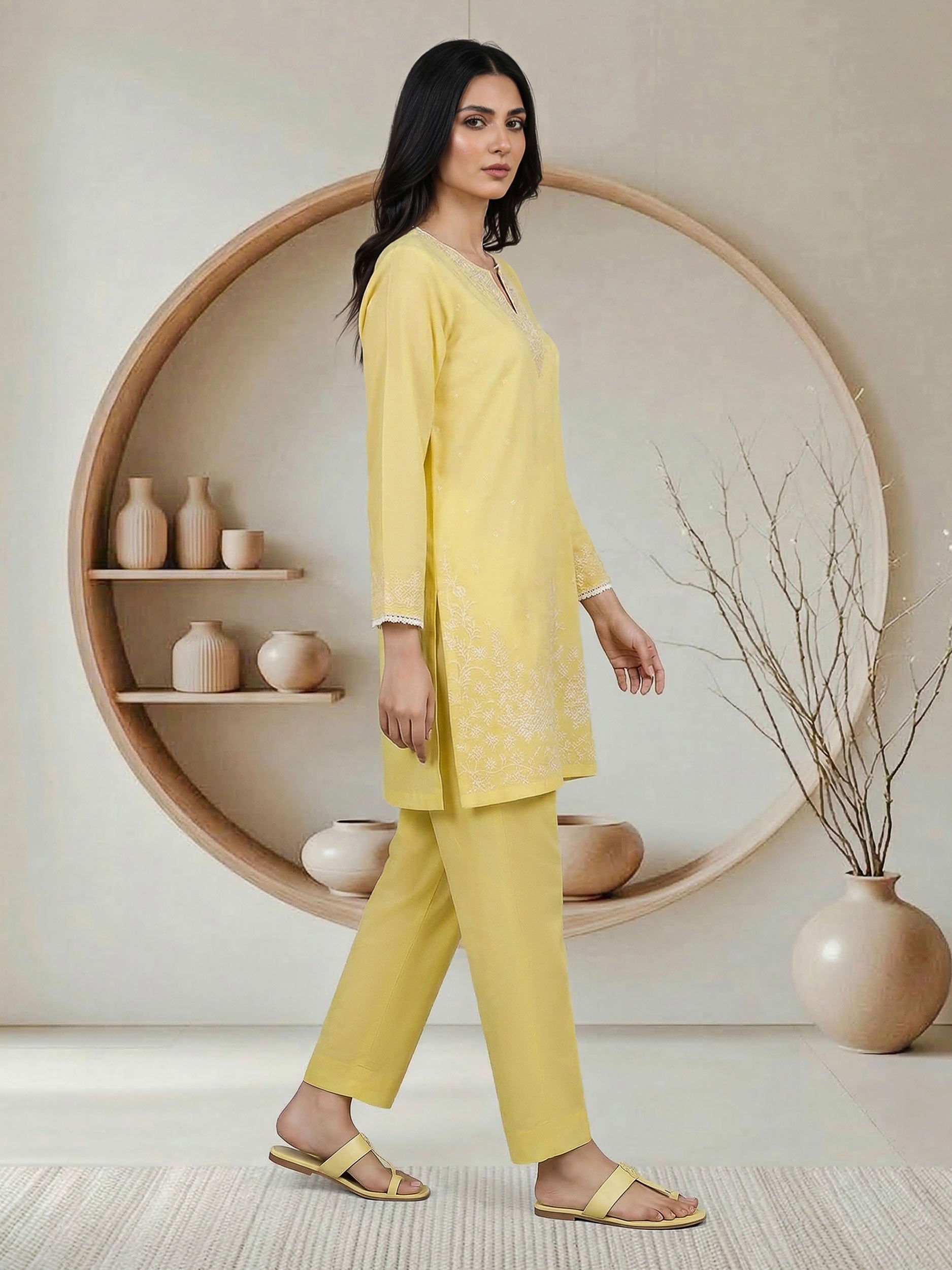 2 Piece Lawn Slub- Embroidered (Pret)