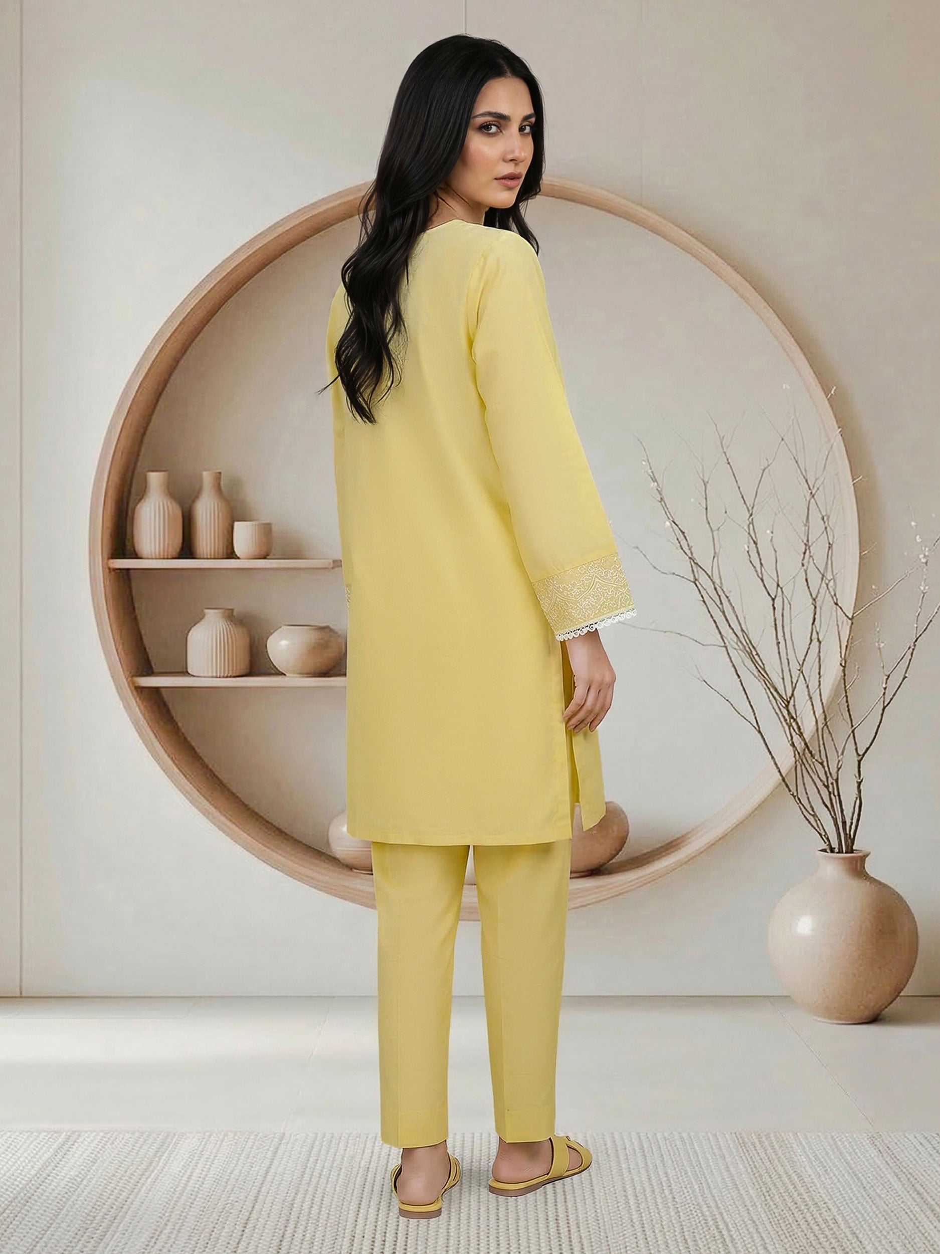 2 Piece Lawn Slub- Embroidered (Pret)