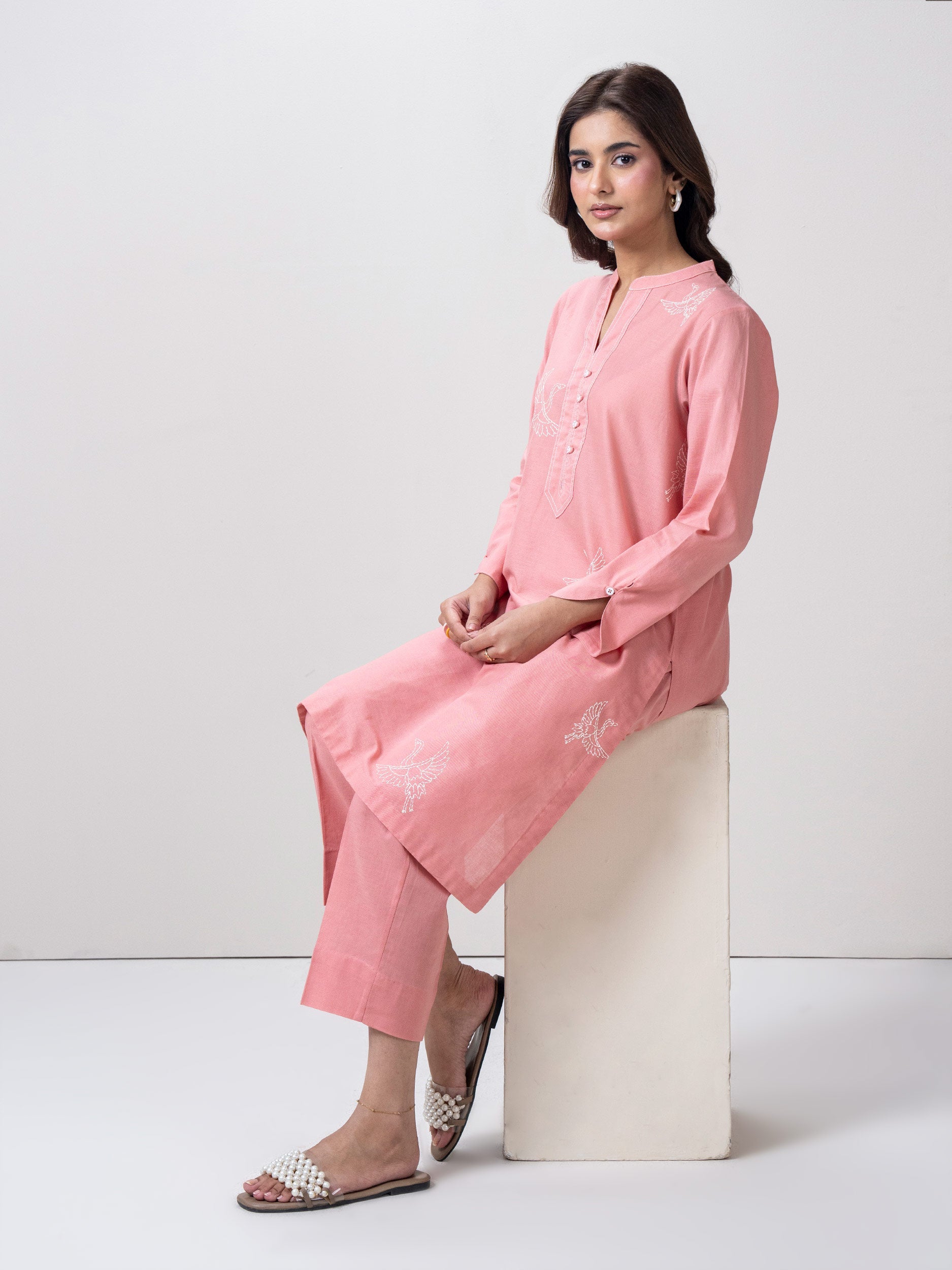 2 Piece Khaddar Suit- Embroidered (Pret)