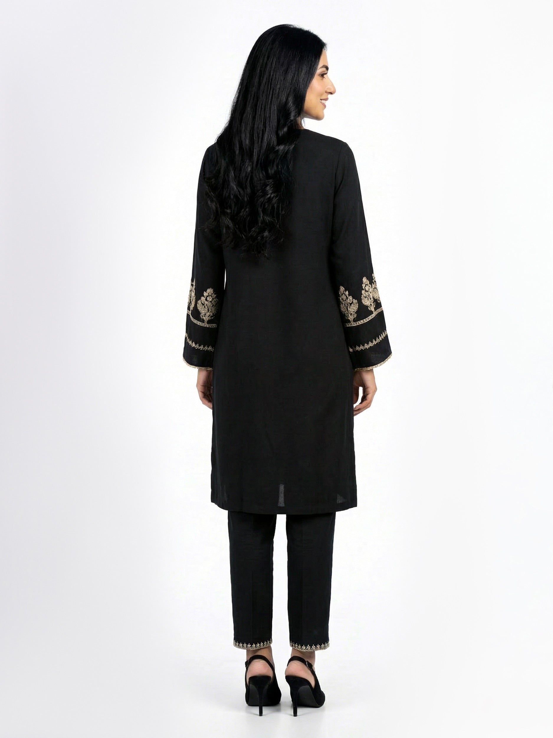 2 Piece Linen Suit- Embroidered (Pret)