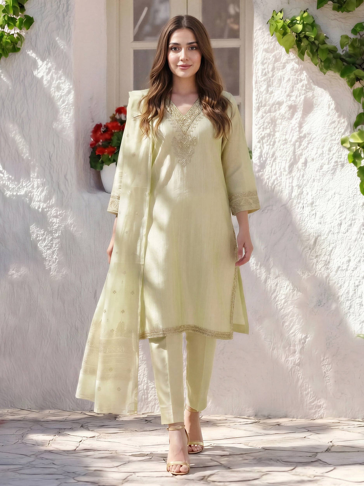 3 Piece Lawn Missouri Suit- Embroidered (Pret)