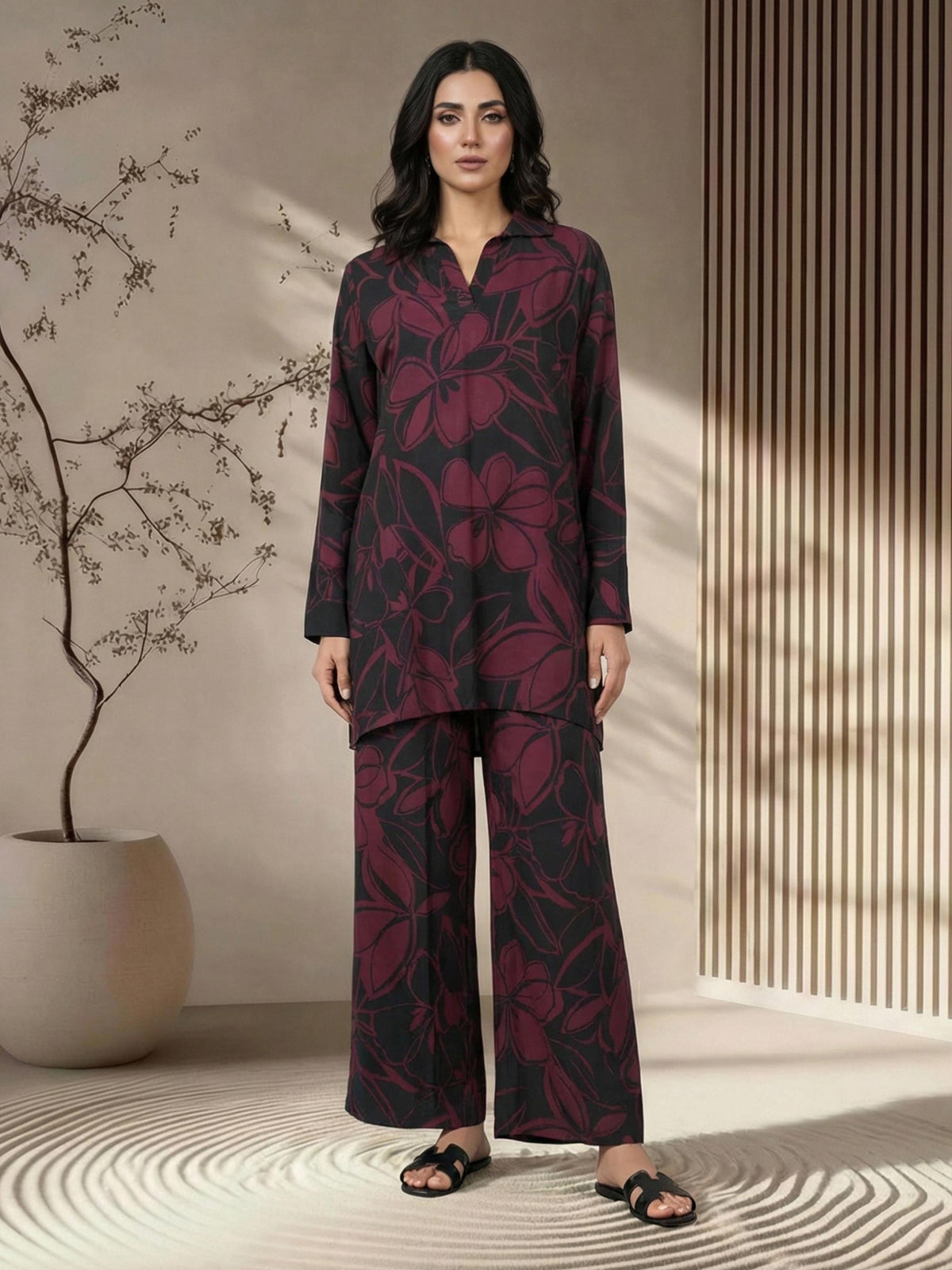 2 Piece Viscose Slub Suit (Pret)