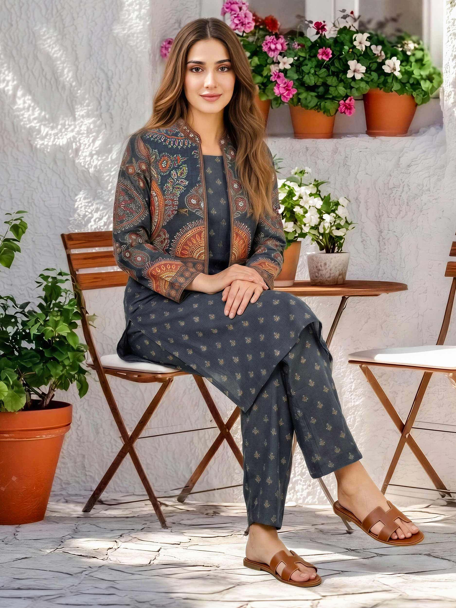2 Piece Lawn Suit- Embroidered (Pret)