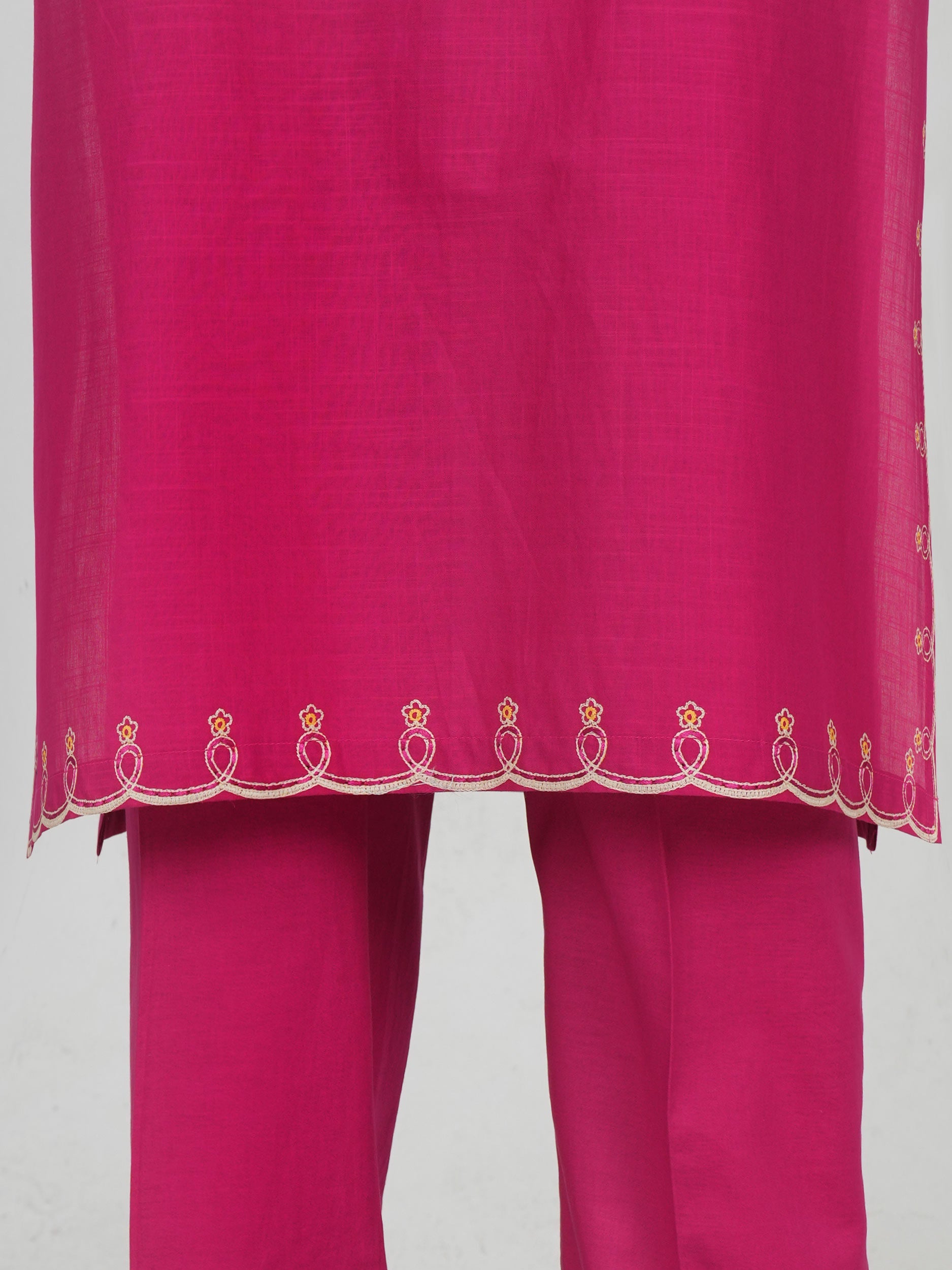 2 Piece Lawn Slub Suit- Embroidered (Pret)