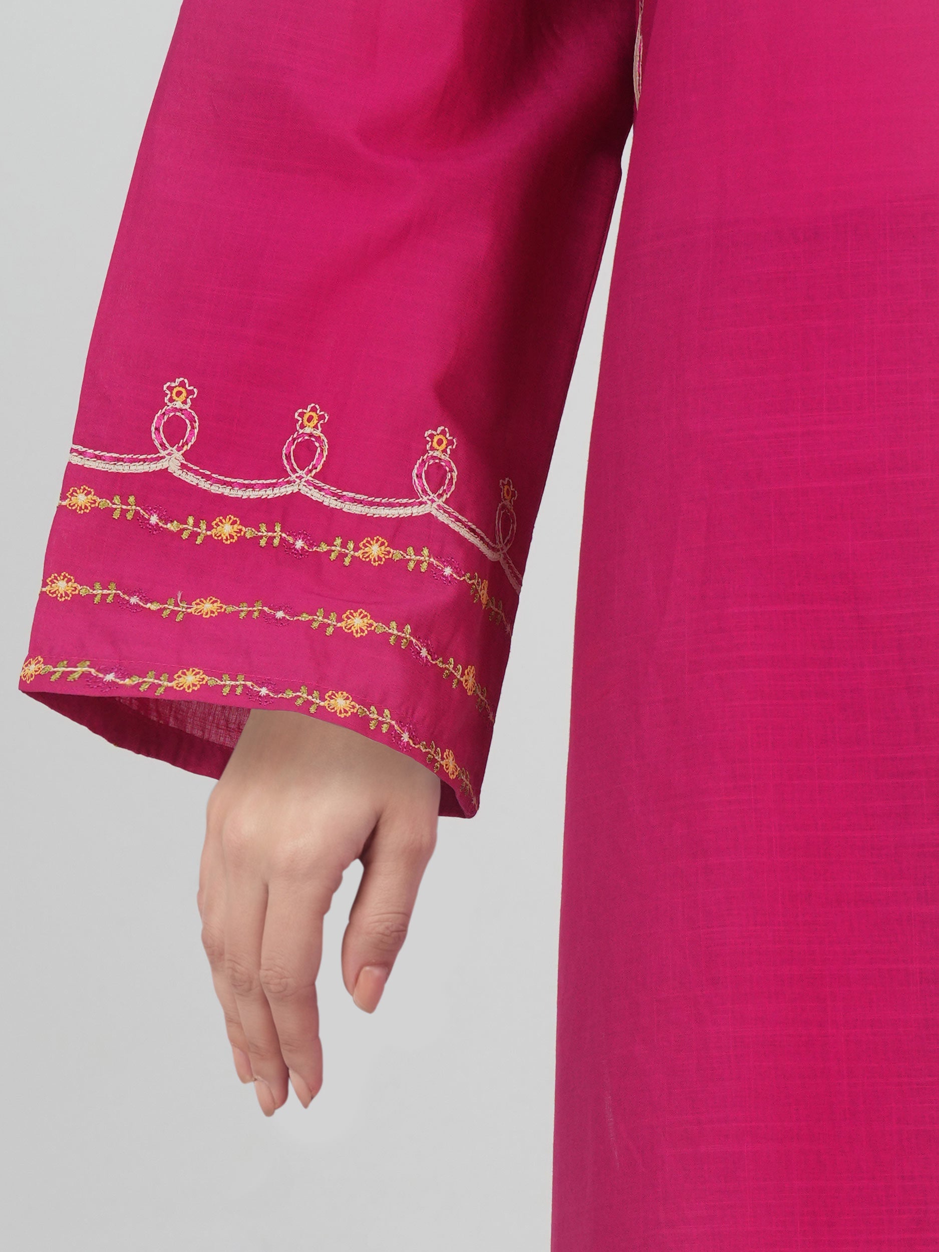 2 Piece Lawn Slub Suit- Embroidered (Pret)