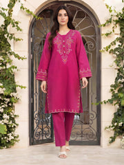 2 Piece Lawn Slub Suit- Embroidered (Pret)