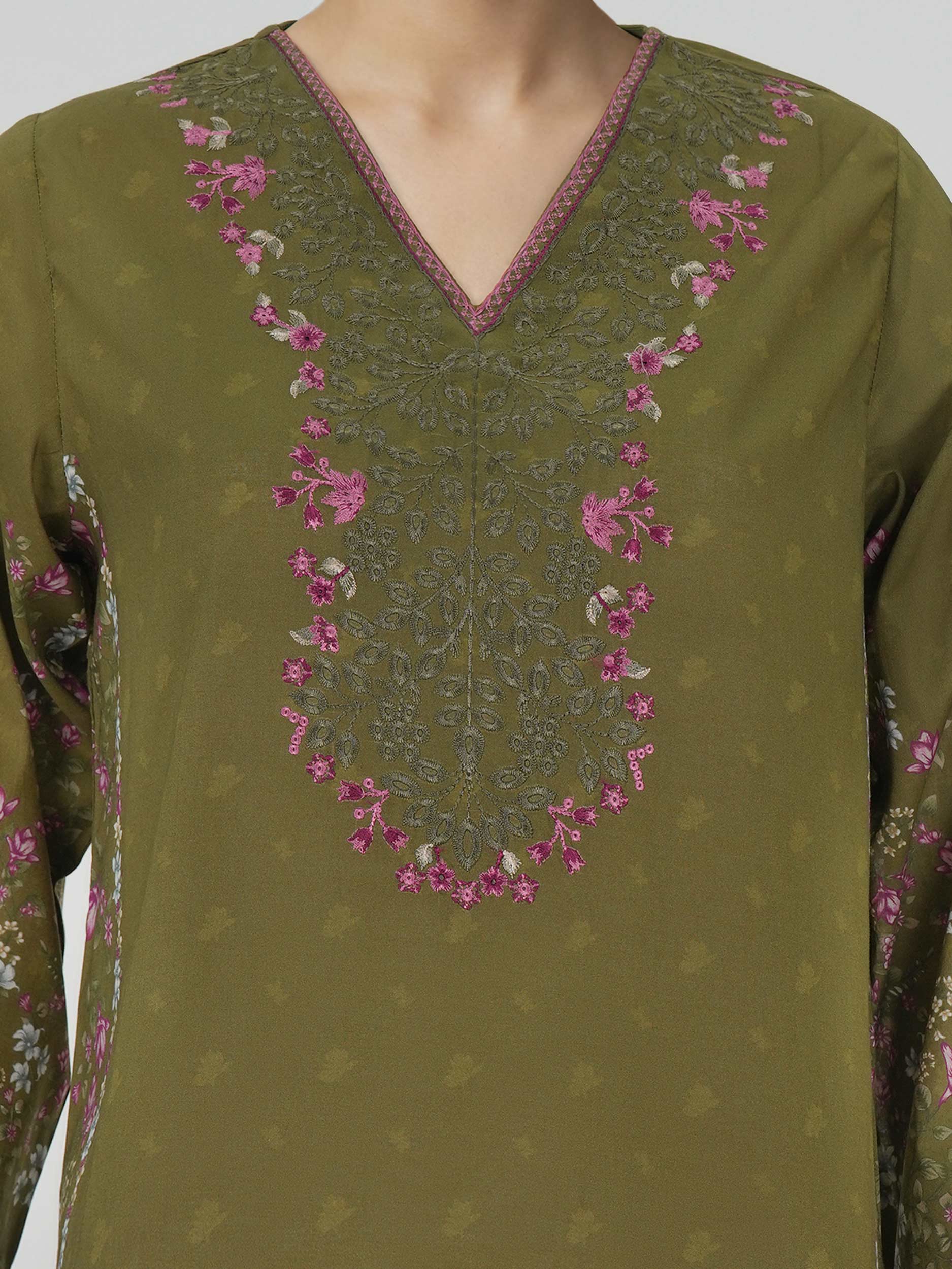 2 Piece Lawn Suit- Embroidered (Pret)