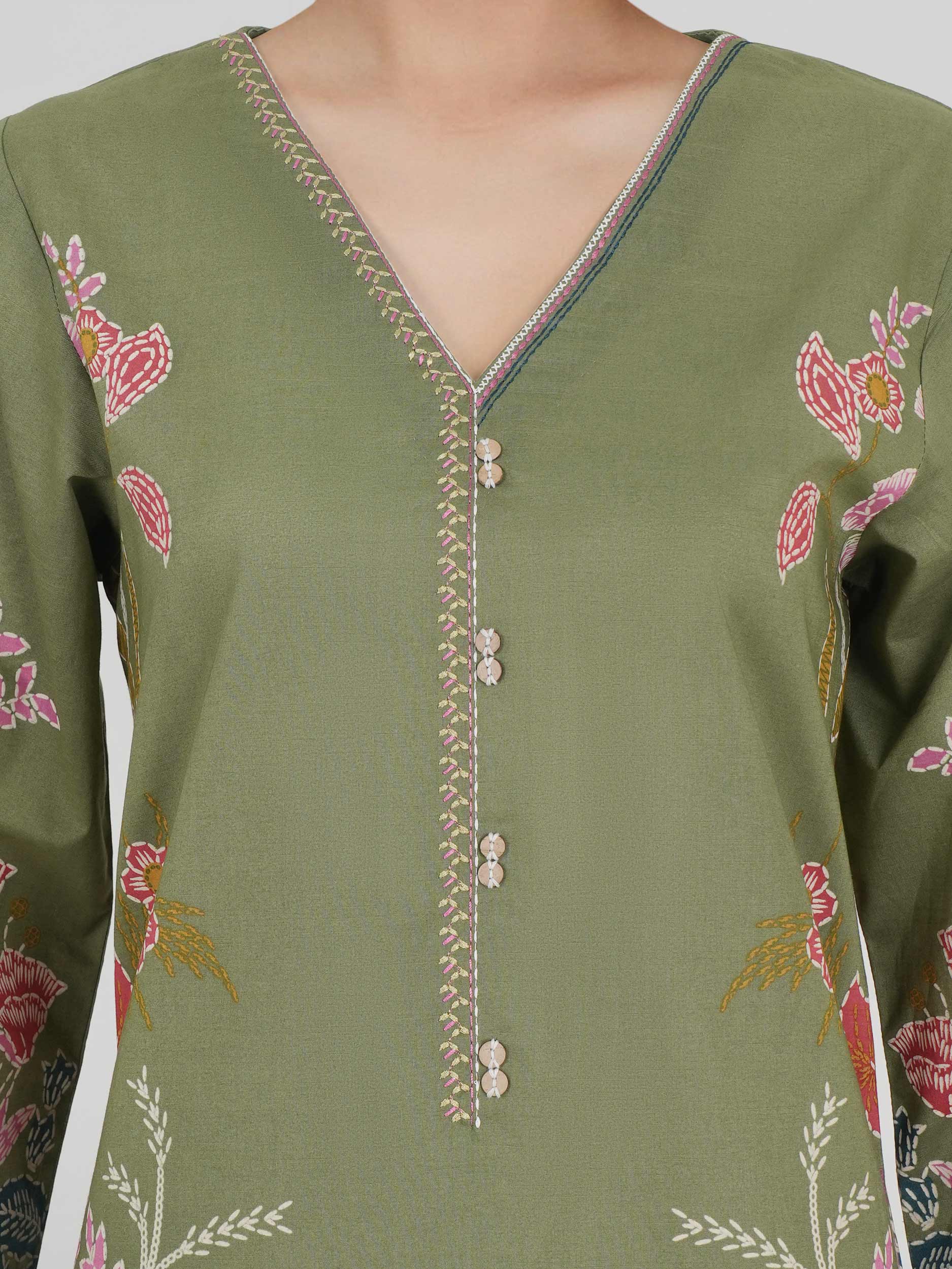 2 Piece Lawn Slub Suit (Pret)