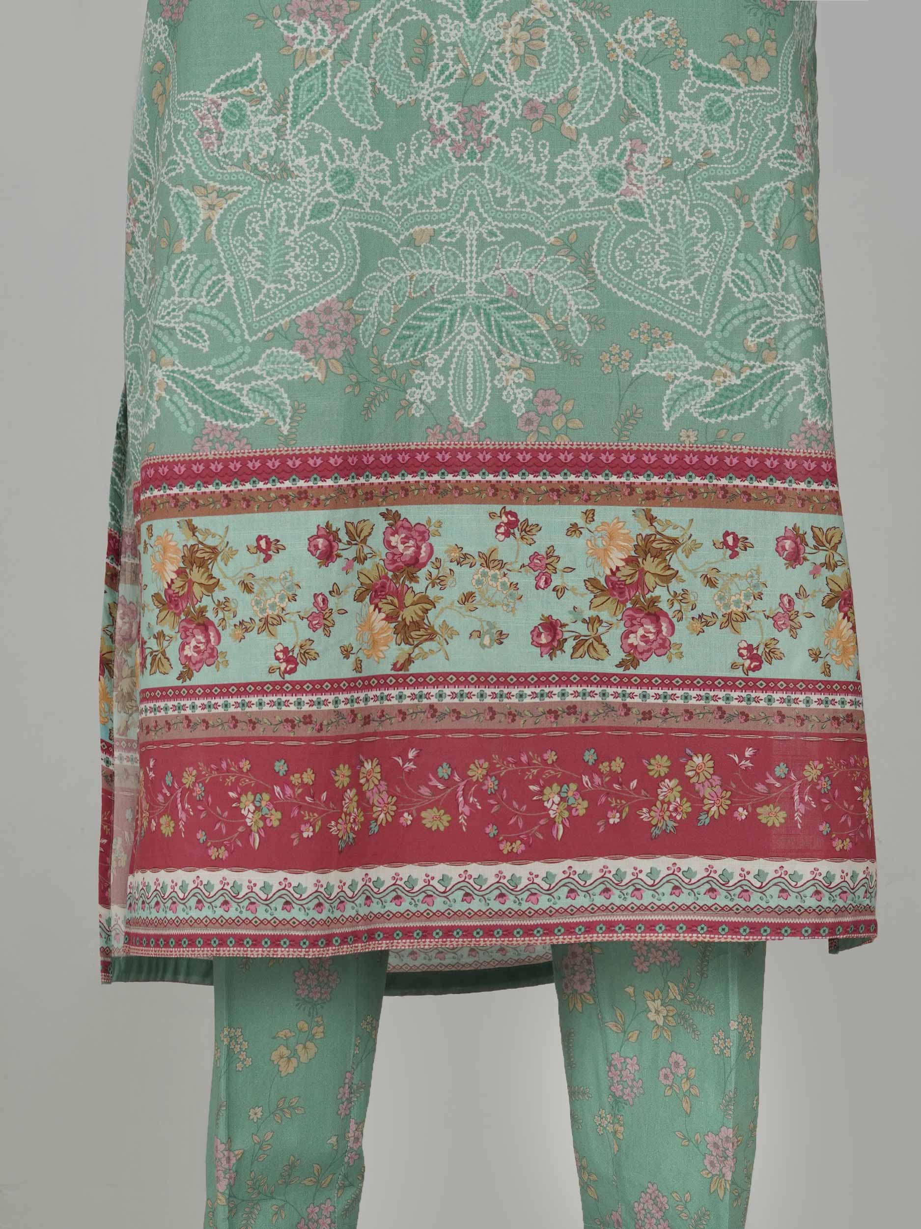 3 Piece Lawn Slub Suit- Embroidered (Pret)