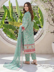 3 Piece Lawn Slub Suit- Embroidered (Pret)