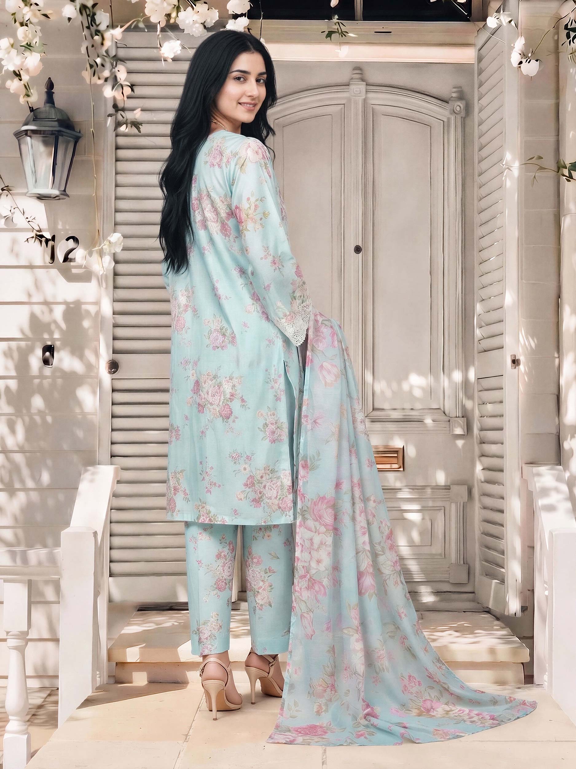 3 Piece Lawn Suit- Embroidered (Pret)