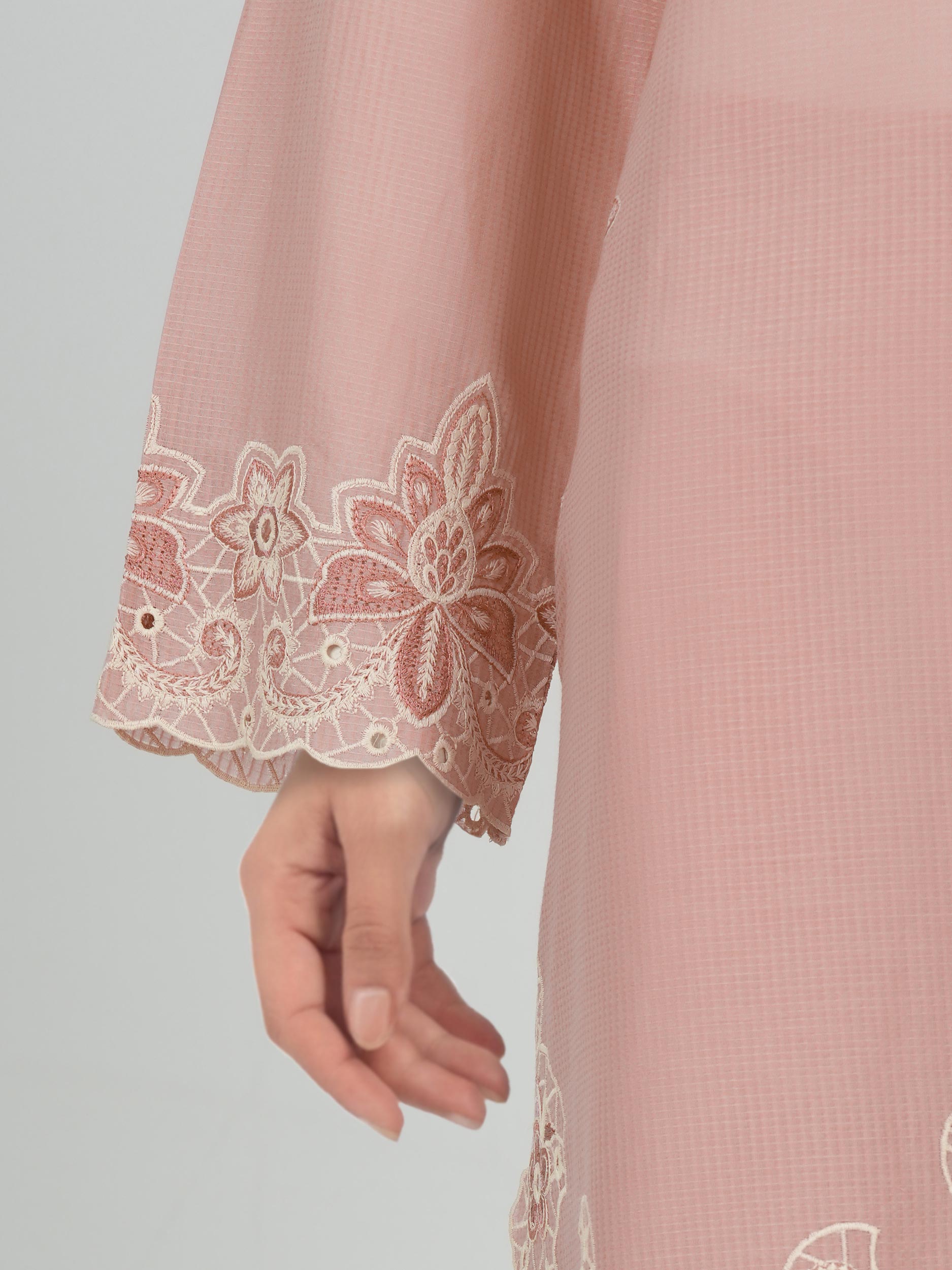 2 Piece Dobby Suit- Embroidered (Pret)