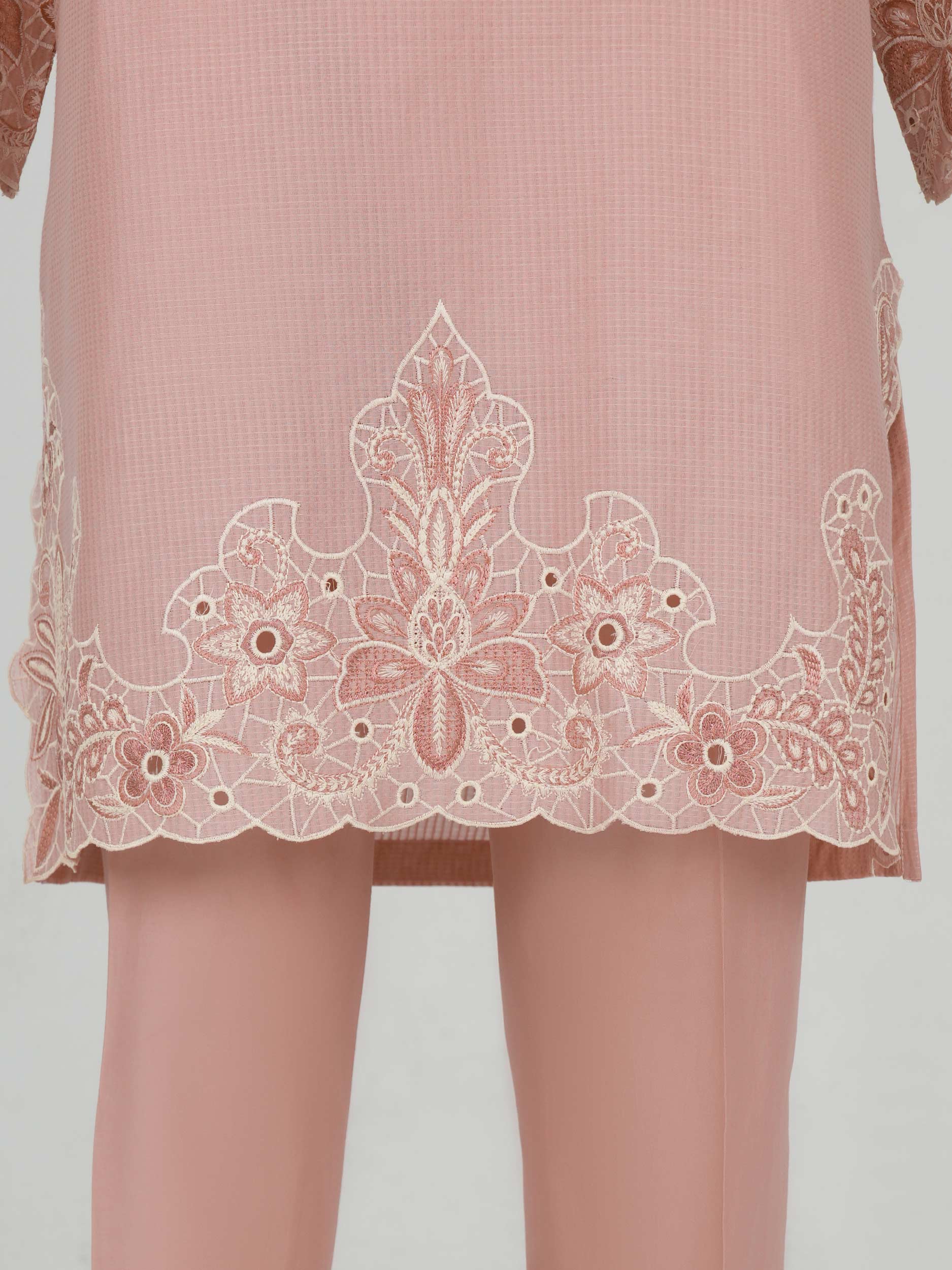 2 Piece Dobby Suit- Embroidered (Pret)
