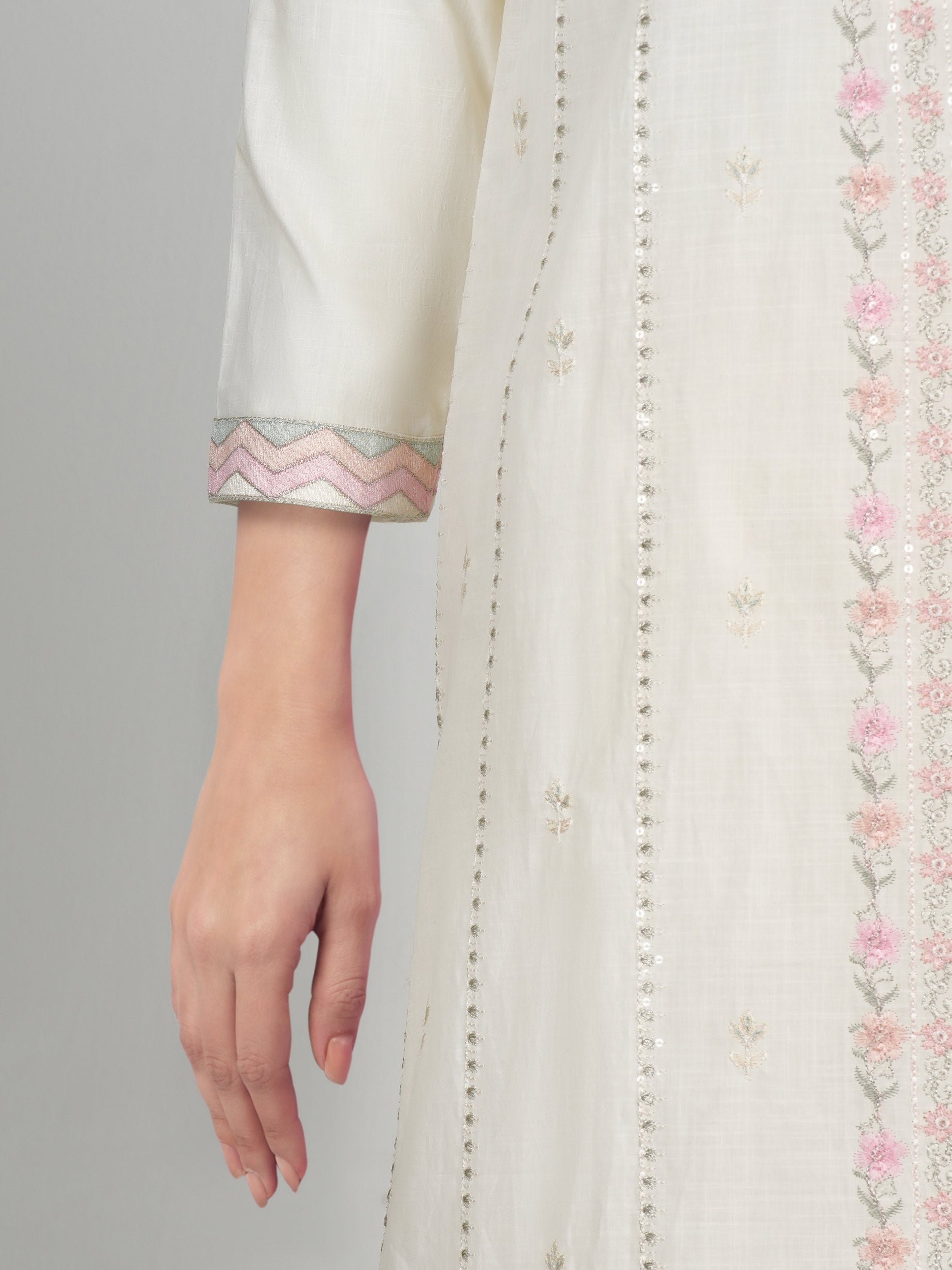 2 Piece Lawn Slub Suit- Embroidered (Pret)