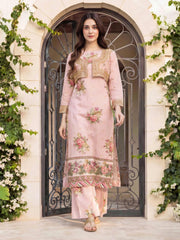 2 Piece Satin Suit- Embroidered (Pret)