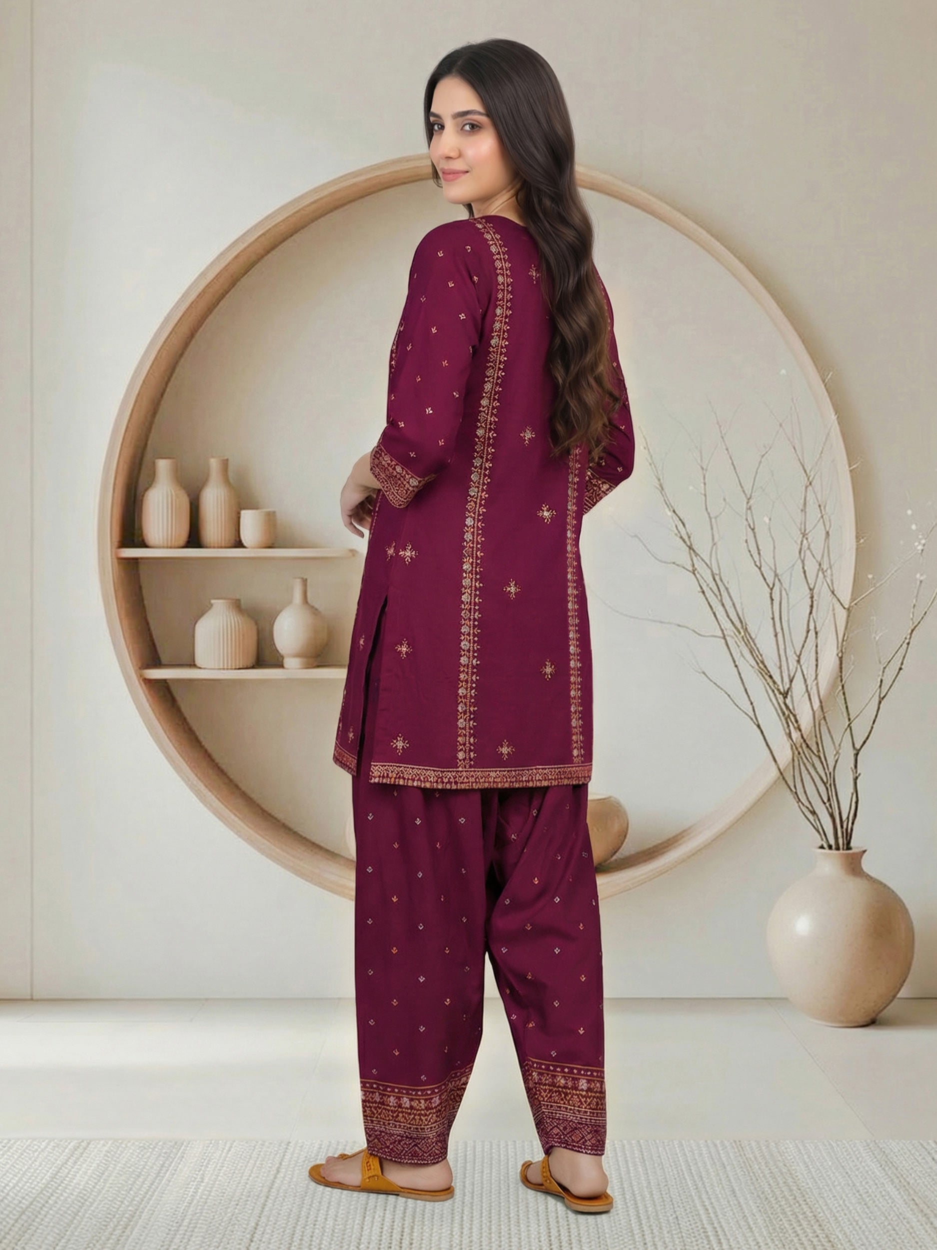2 Piece Satin Suit (Pret)
