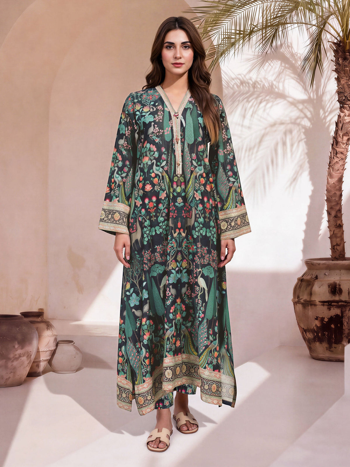 2 Piece Viscose Cotton Suit (Pret)