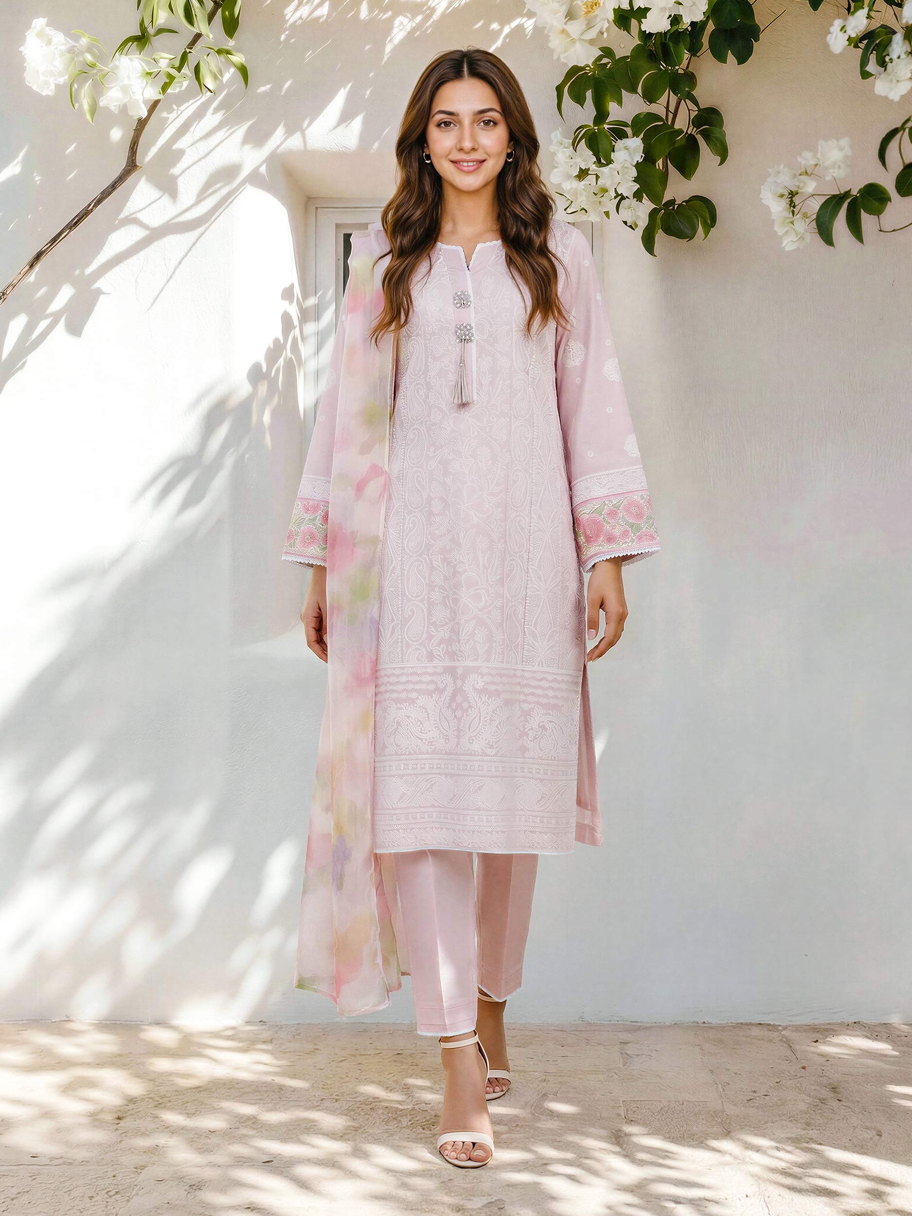 3 Piece Lawn Suit- Embroidered (Pret)