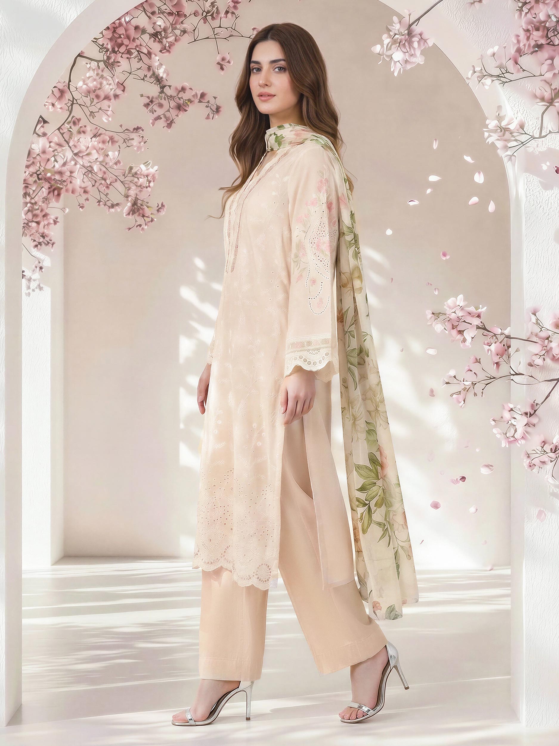 3 Piece Lawn Missouri Suit- Embroidered (Pret)