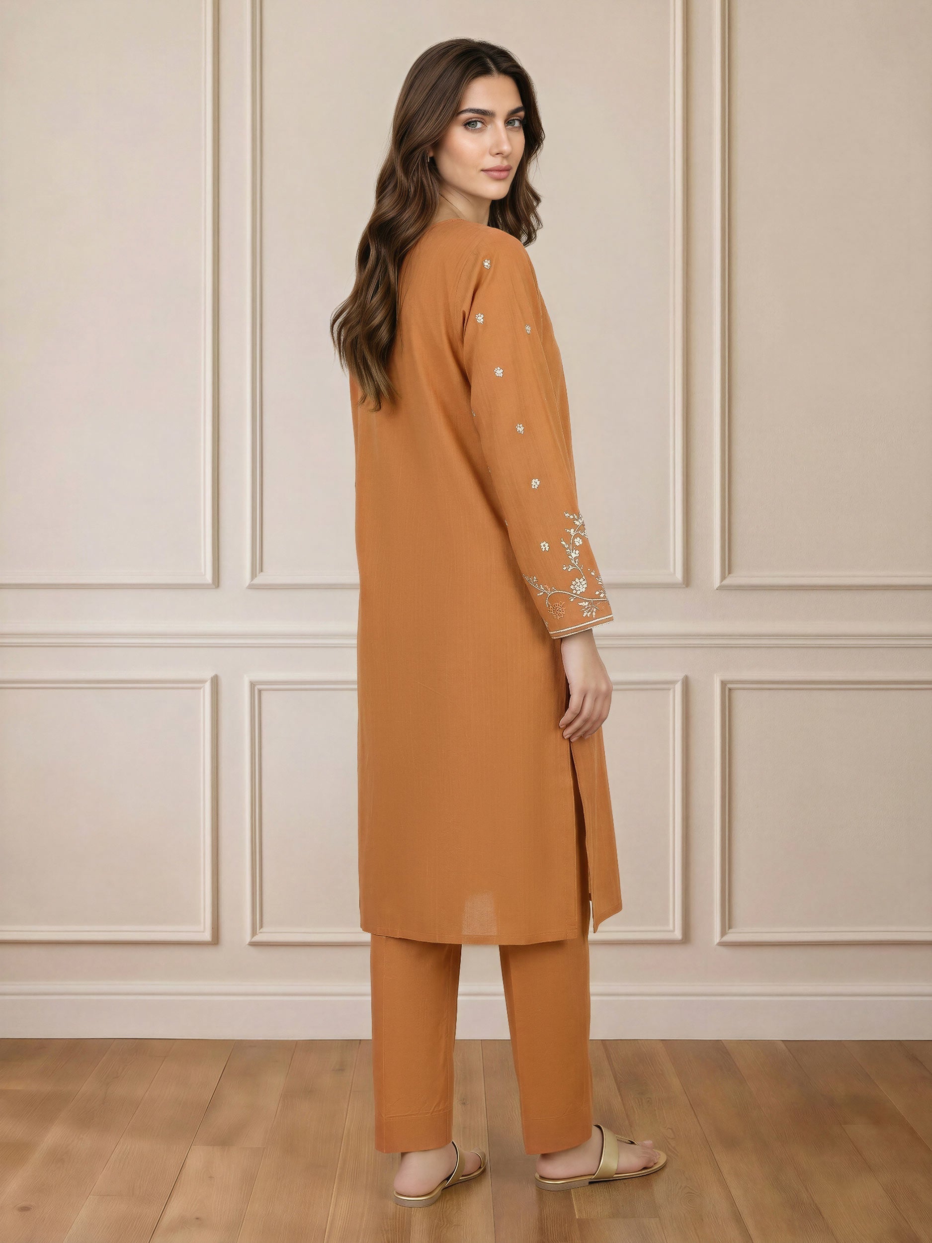 2 Piece Lawn Texture Suit- Embroidered (Pret)