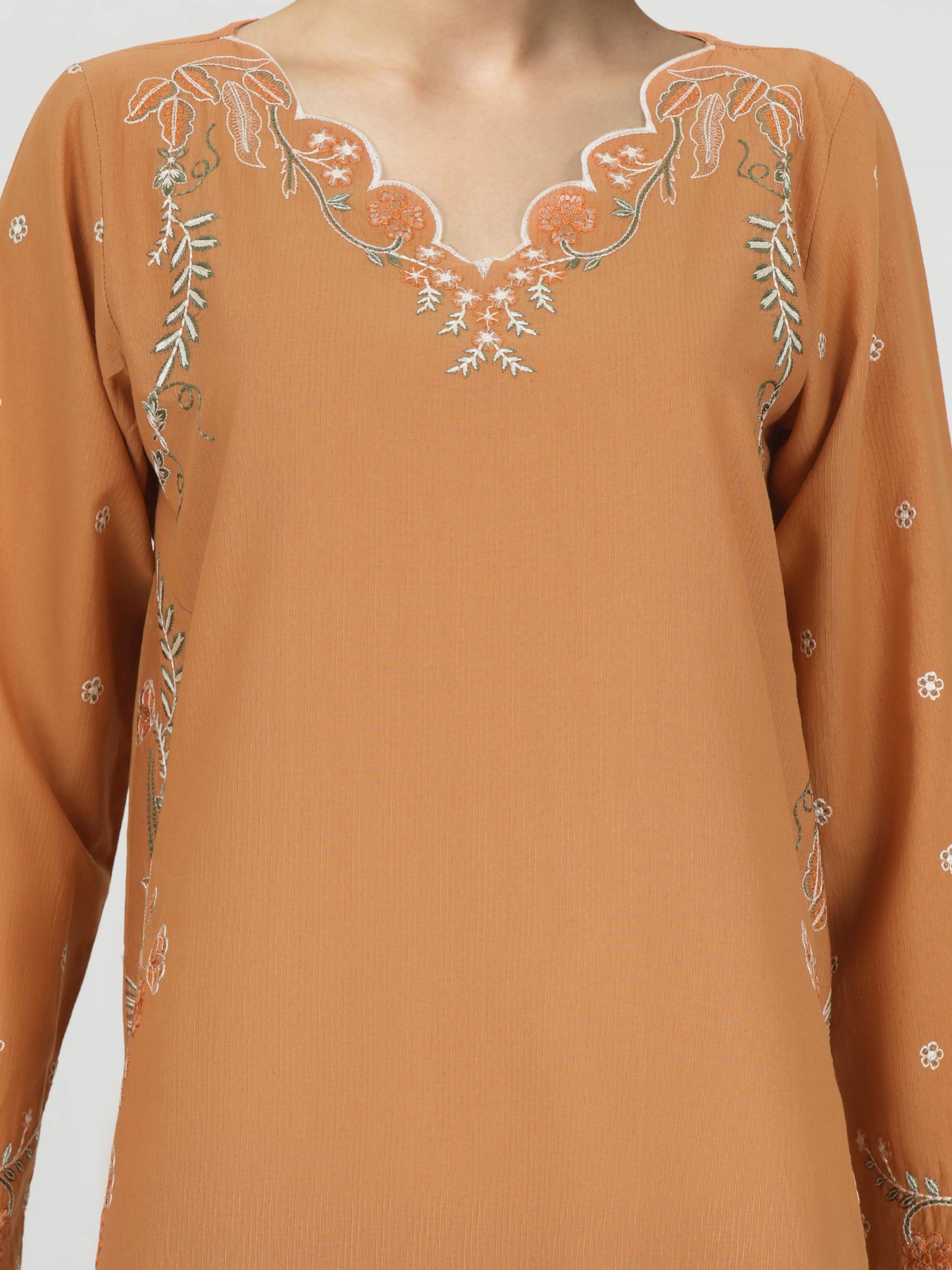 2 Piece Lawn Texture Suit- Embroidered (Pret)
