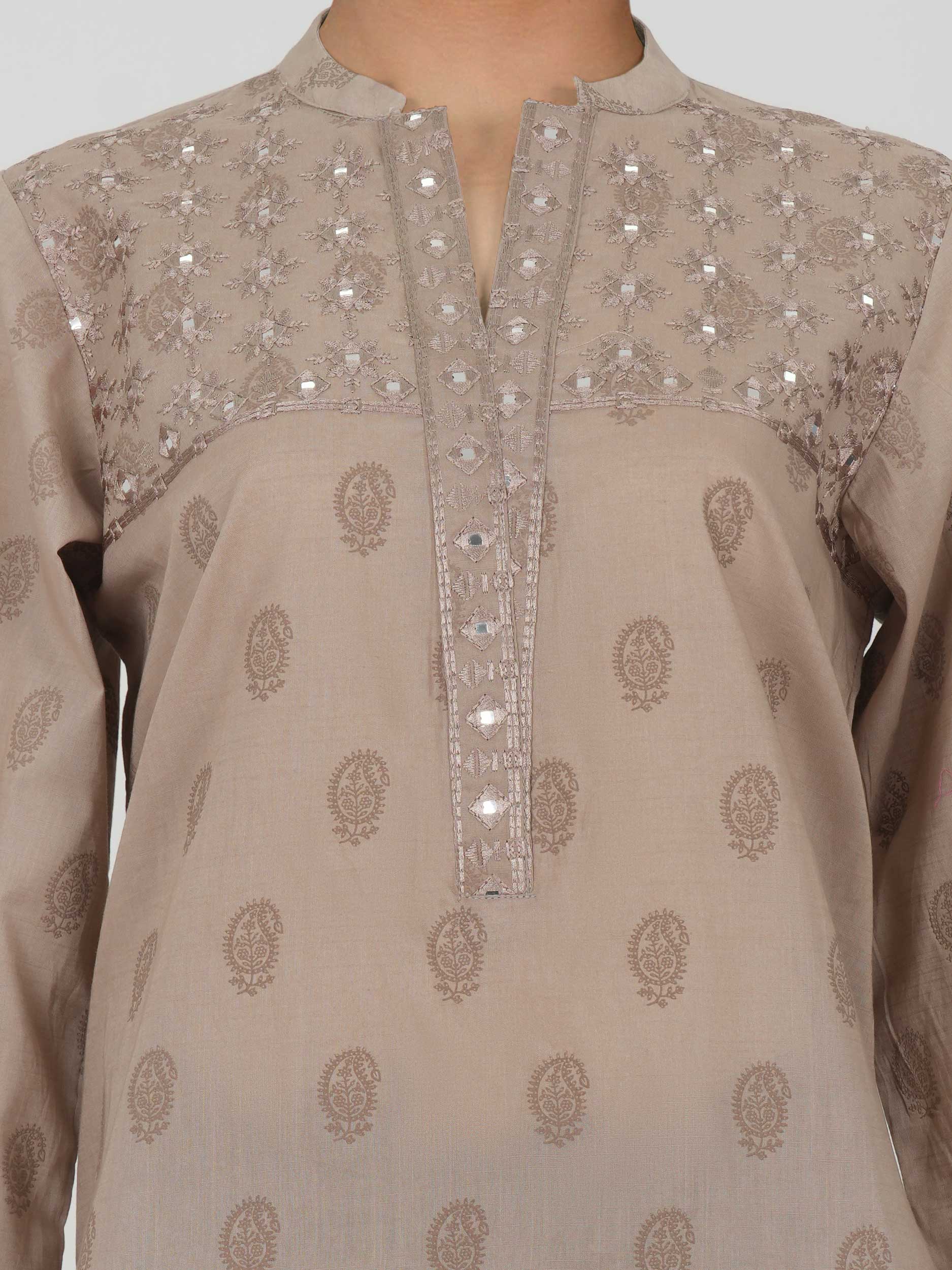 Lawn Slub Kurti- Embroidered (Pret)
