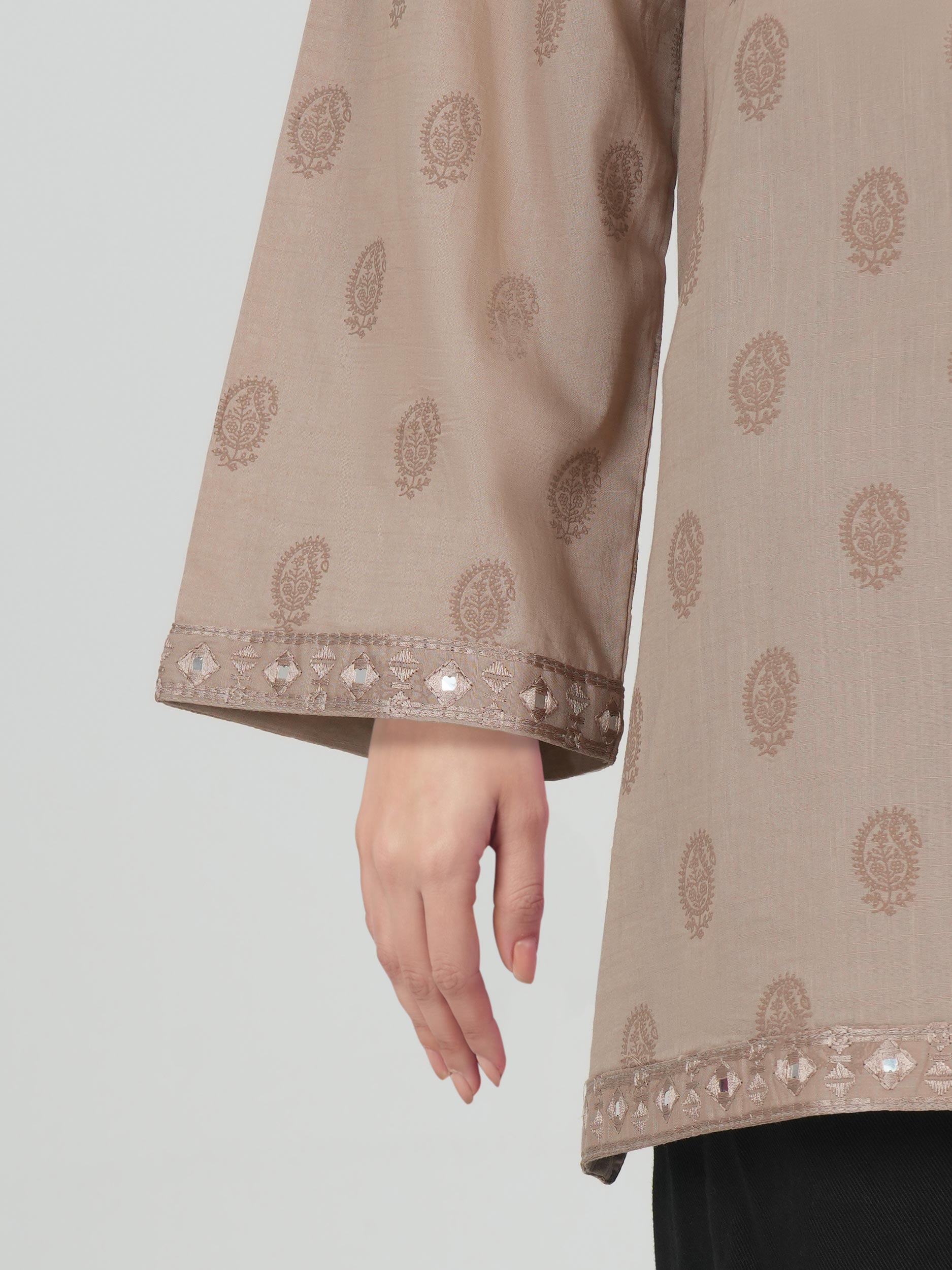 Lawn Slub Kurti- Embroidered (Pret)