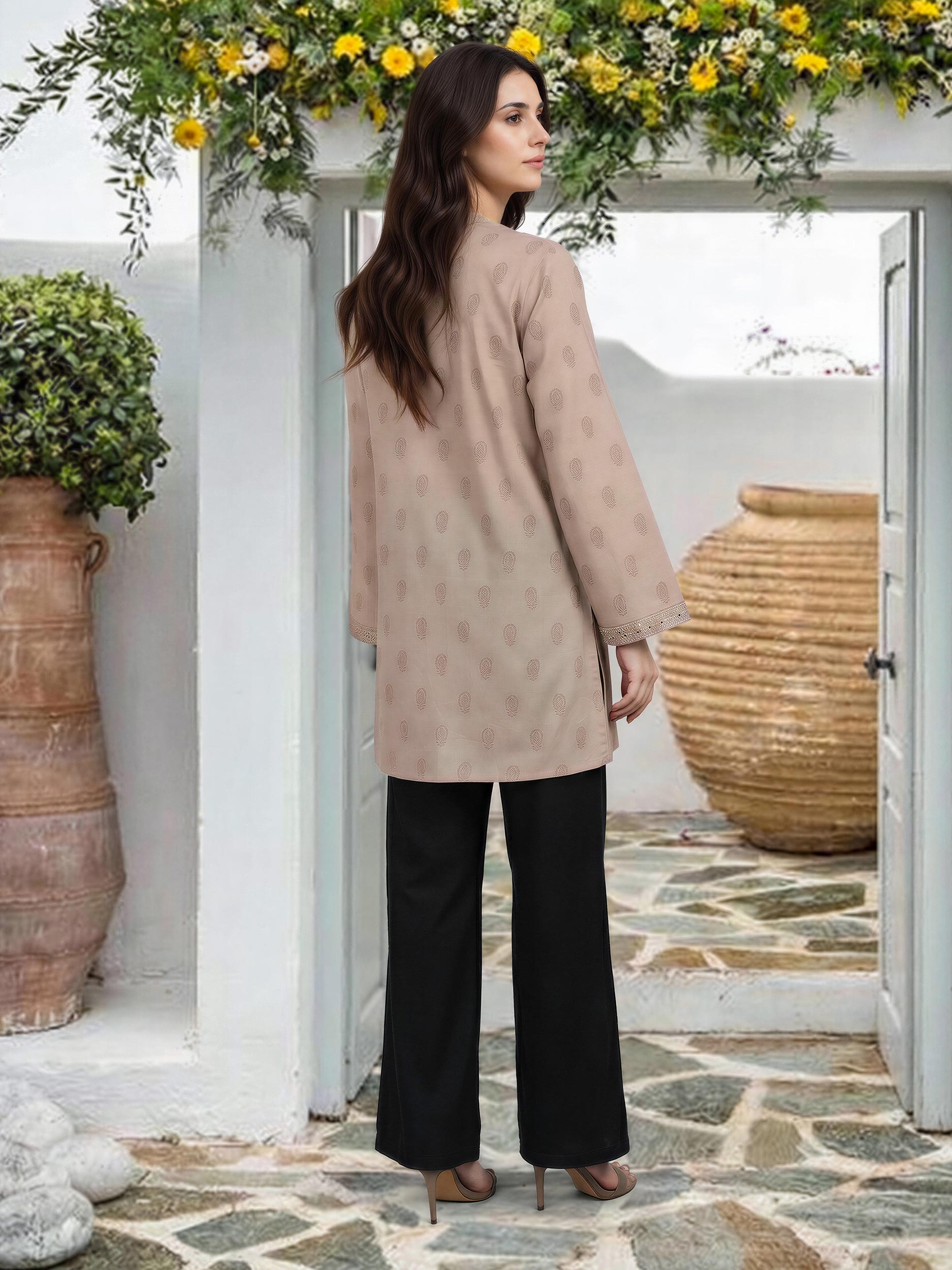 Lawn Slub Kurti- Embroidered (Pret)