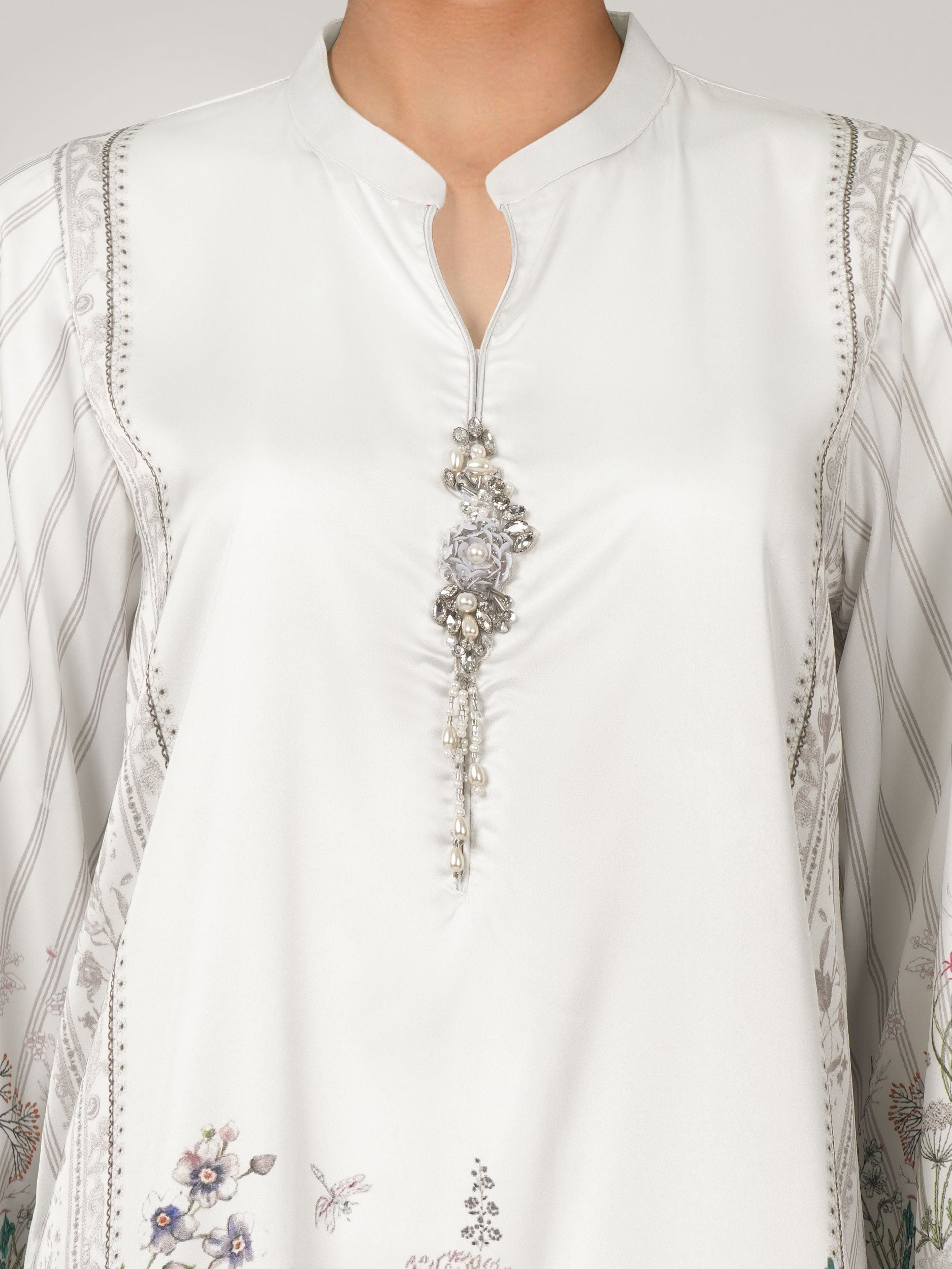 2 Piece Silk Suit- Embellished (Pret)