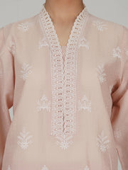 2 Piece Self Jacquard Suit- Embroidered (Pret)