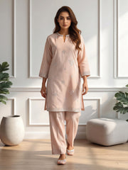 2 Piece Jacquard Suit- Embroidered (Pret)