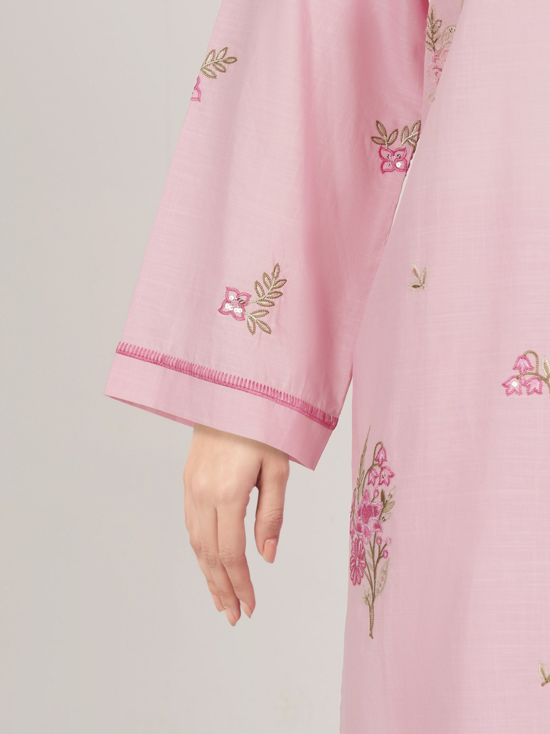 2 Piece Lawn Slub Suit- Embroidered (Pret)