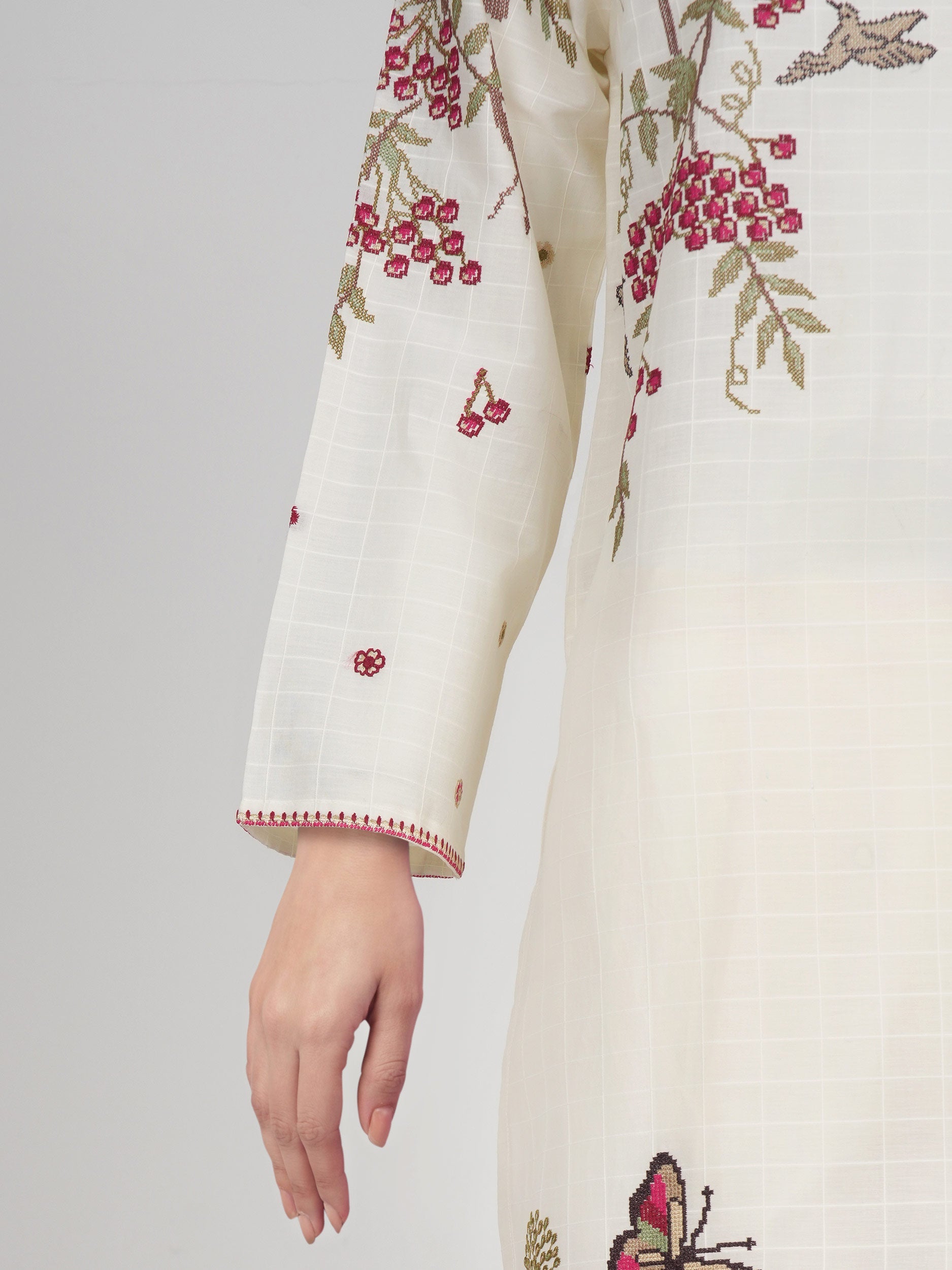 2 Piece Lawn Texture Suit- Embroidered (Pret)