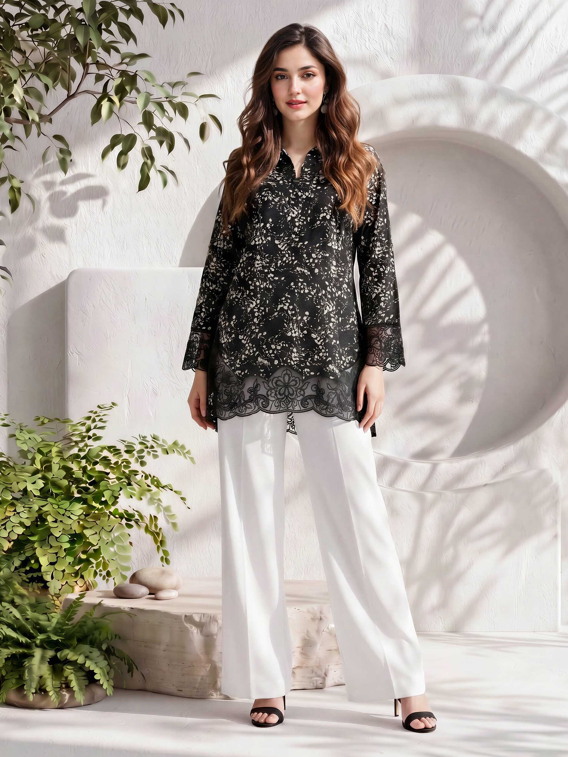 Silk Kurti- Embroidered (Pret)