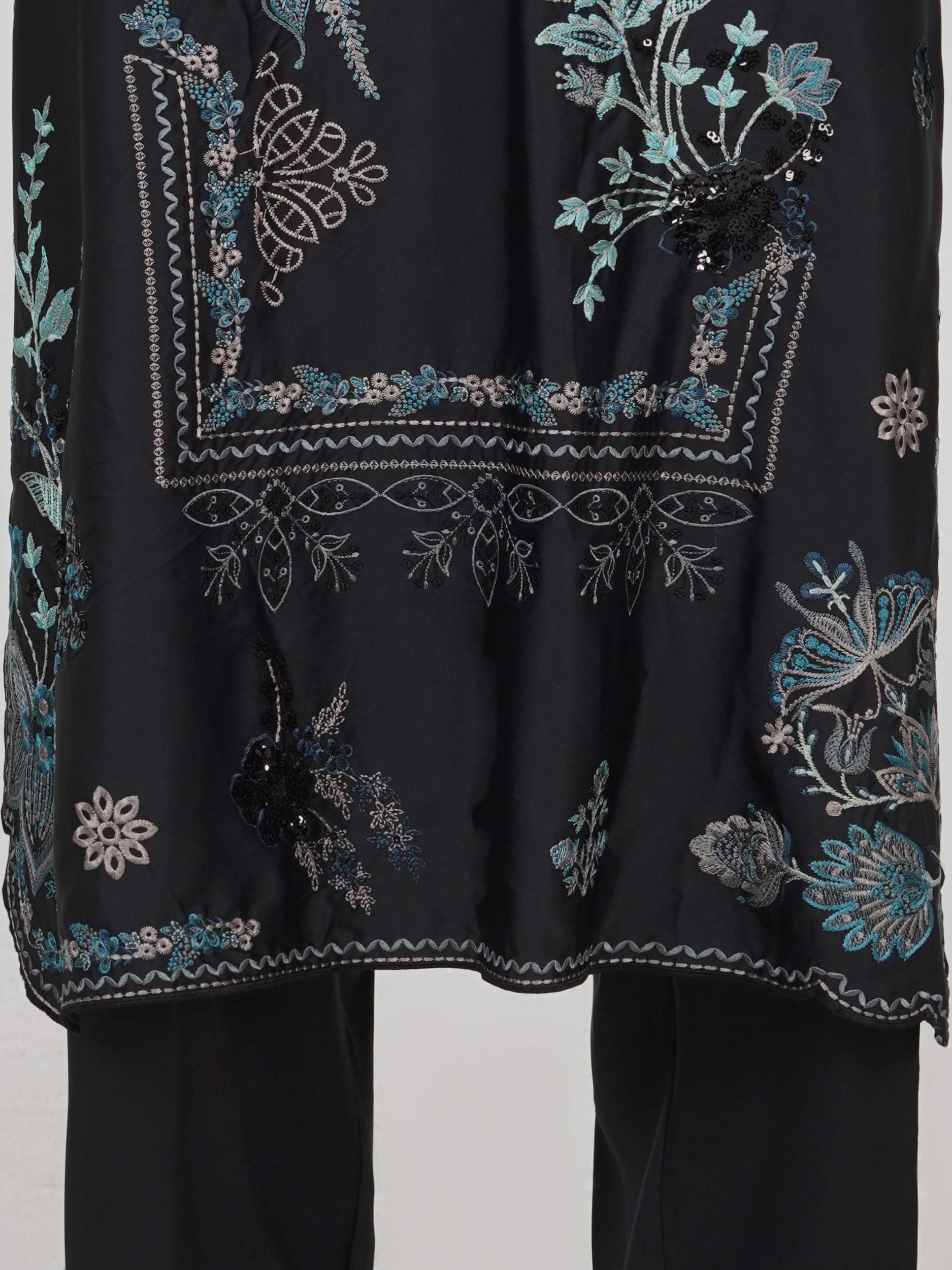 3 Piece Silk Suit- Embroidered (Pret)