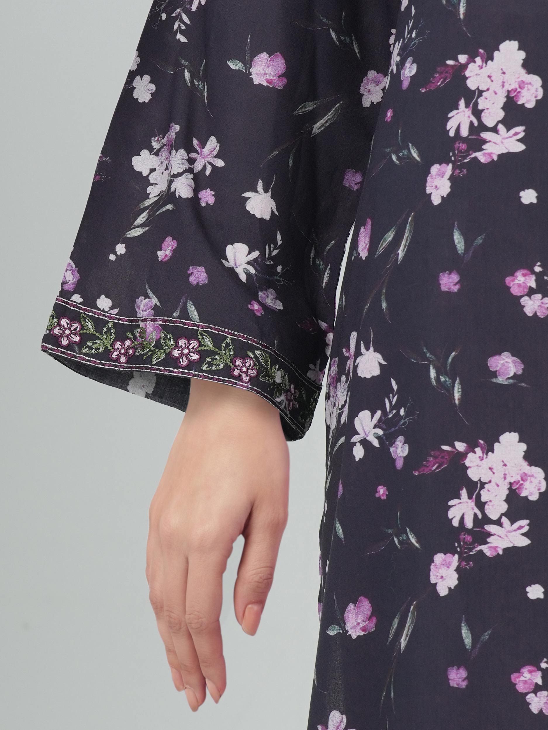 2 Piece Viscose Cotton Suit- Embroidered (Pret)