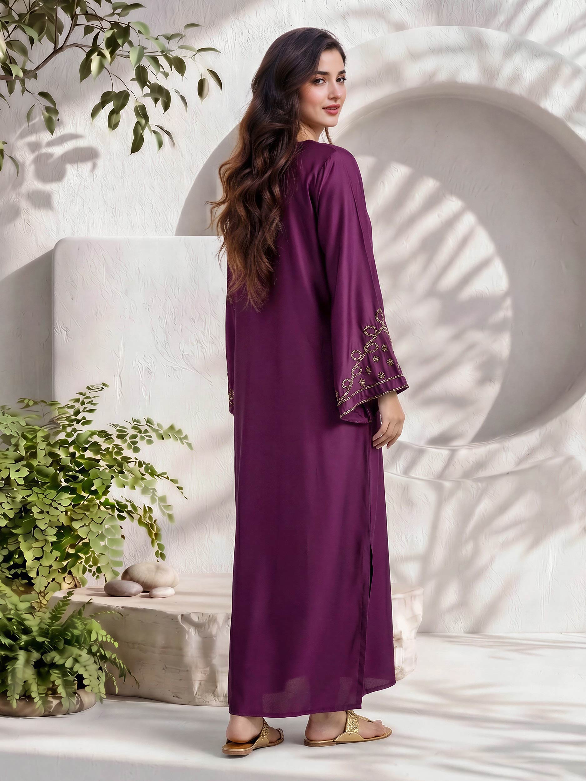 Silk Kaftan- Embellished (Pret)