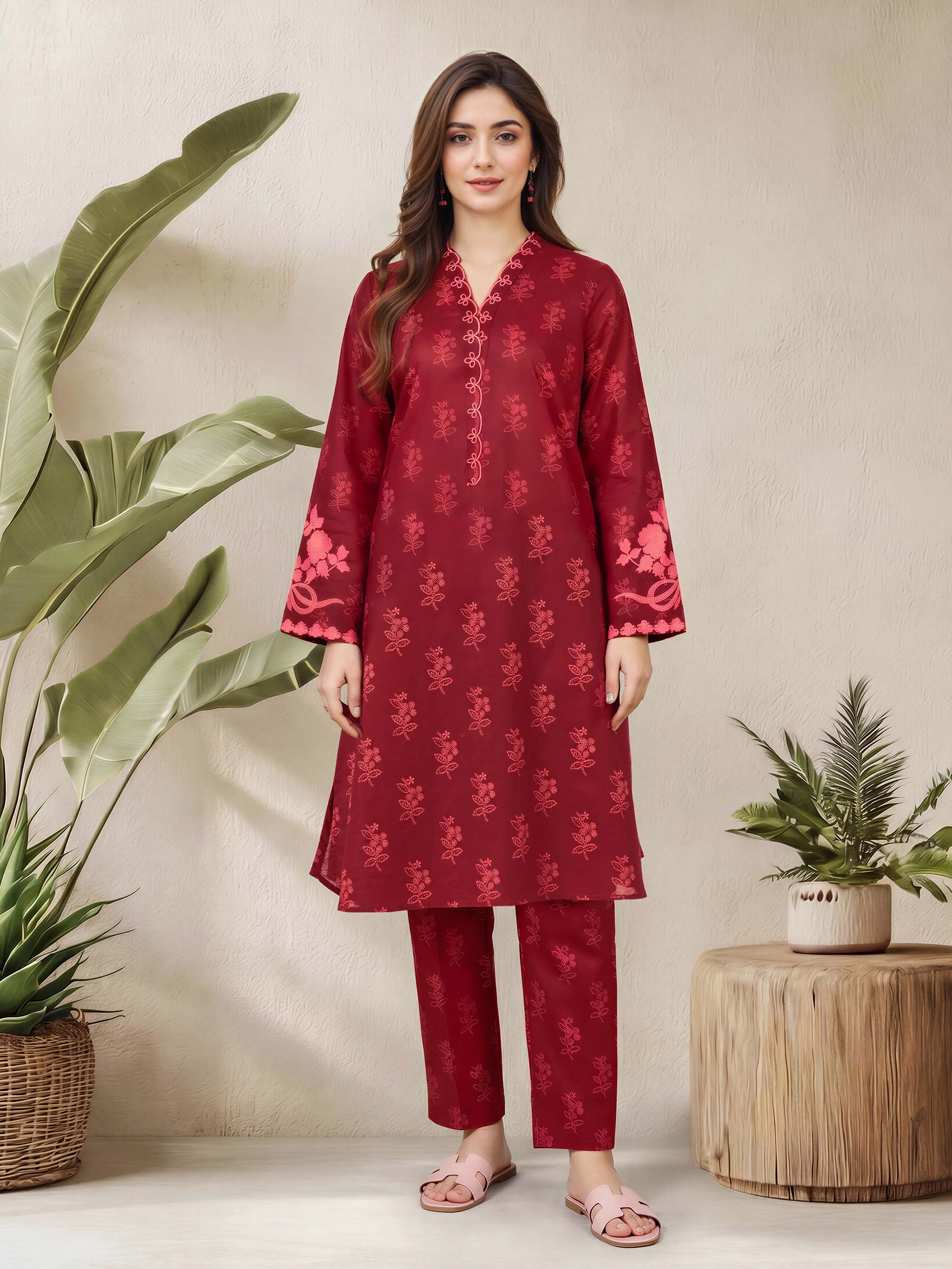 2 Piece Lawn Suit- Embroidered (Pret)